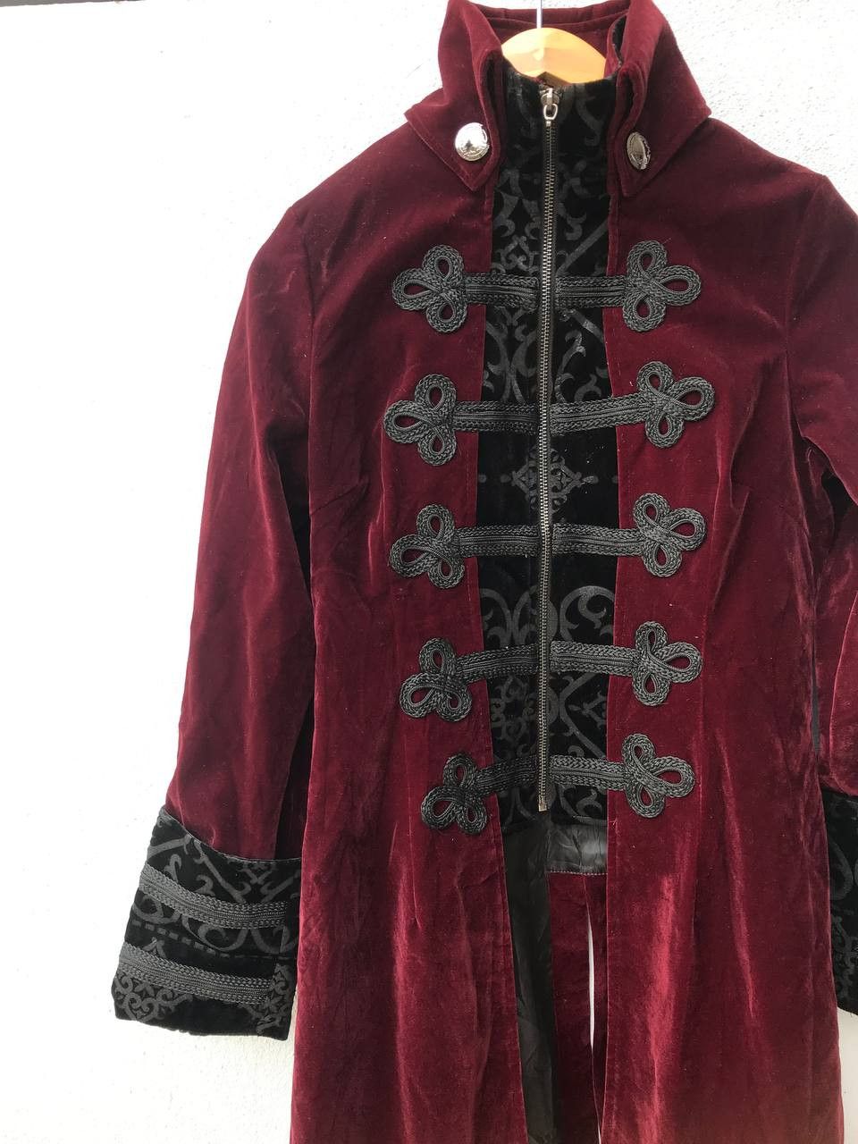 Japanese Brand Rare Punk Rave Gothic Steampunk Velvet Fabric Long Coat Size US M / EU 48-50 / 2 - 4 Thumbnail