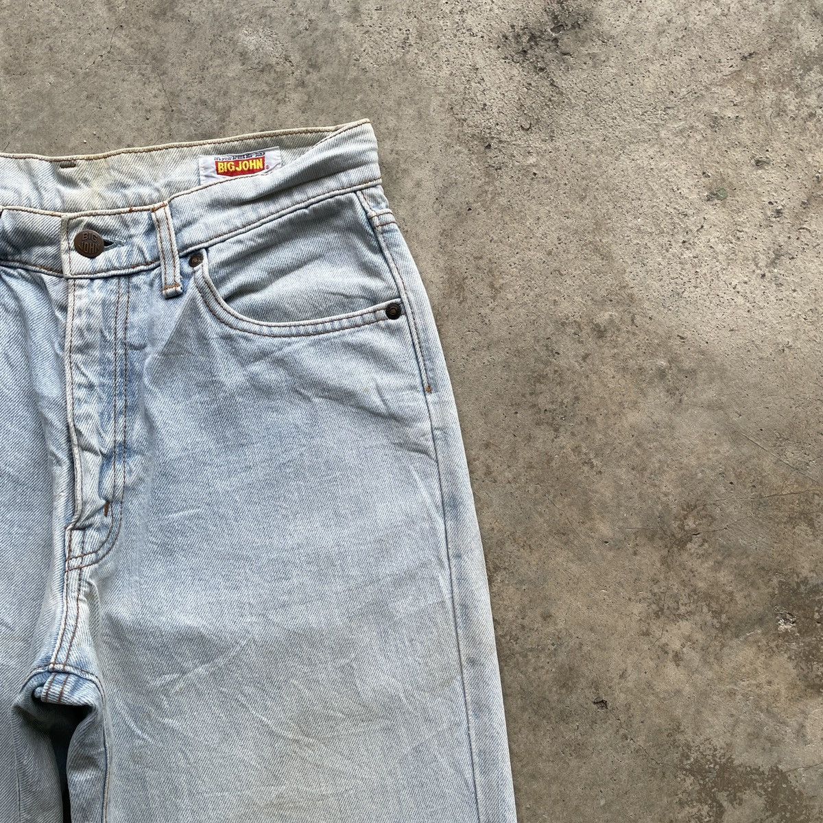 Japanese Brand Vintage Big John Sun Faded Denim Jeans Pants THRASHED Size US 29 - 5 Thumbnail