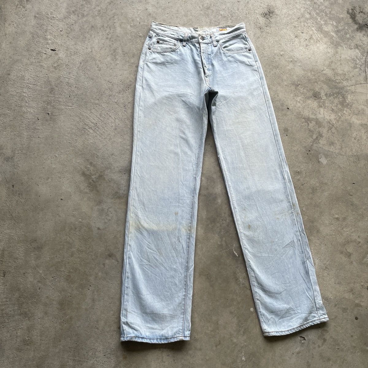 Japanese Brand Vintage Big John Sun Faded Denim Jeans Pants THRASHED Size US 29 - 2 Thumbnail
