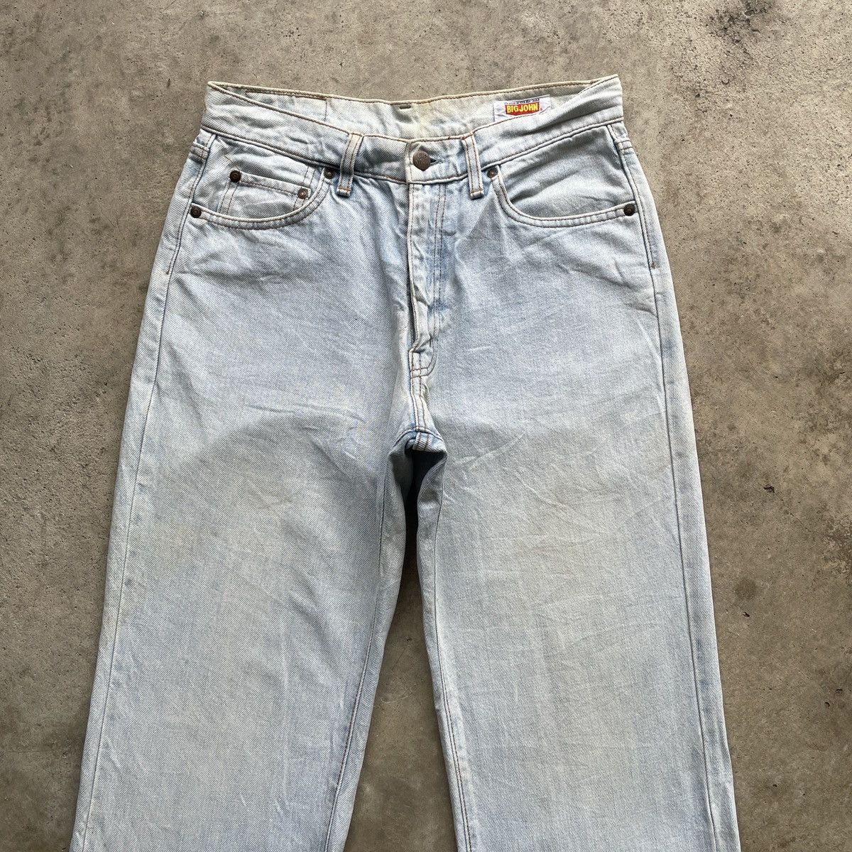 Japanese Brand Vintage Big John Sun Faded Denim Jeans Pants THRASHED Size US 29 - 3 Thumbnail