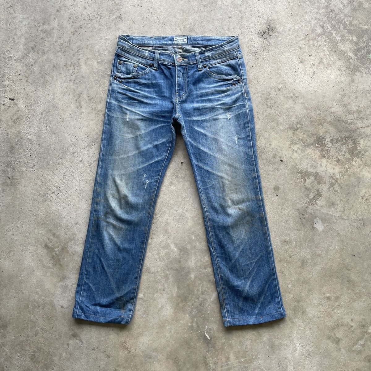 Vintage Star Tv Faded Denim Jeans Pants Nice Design
