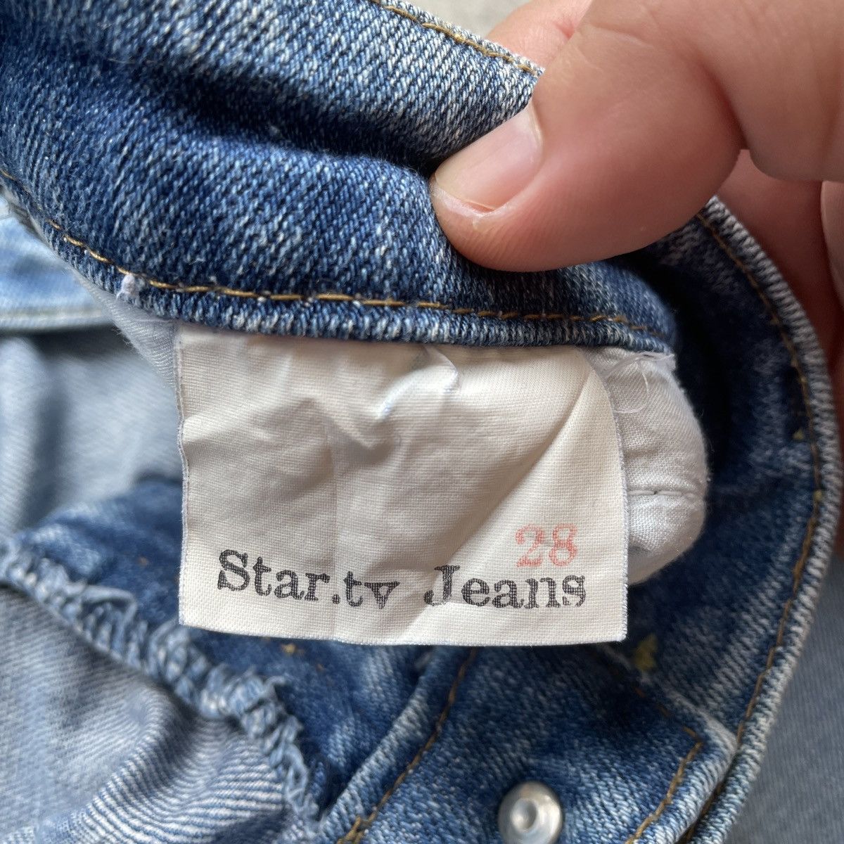 Japanese Brand Vintage Star Tv Faded Denim Jeans Pants Nice Design Size US 30 / EU 46 - 8 Thumbnail