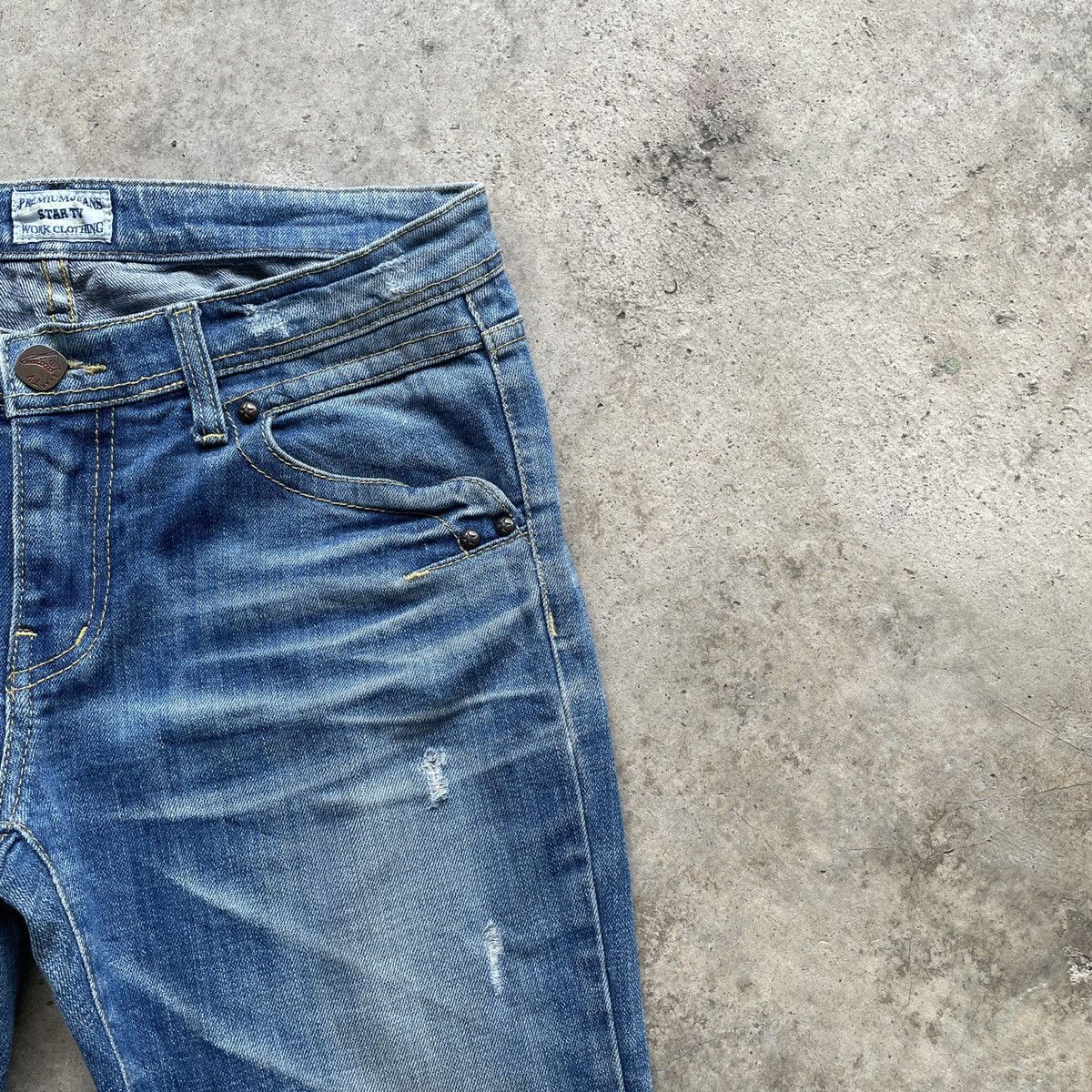 Japanese Brand Vintage Star Tv Faded Denim Jeans Pants Nice Design Size US 30 / EU 46 - 4 Thumbnail