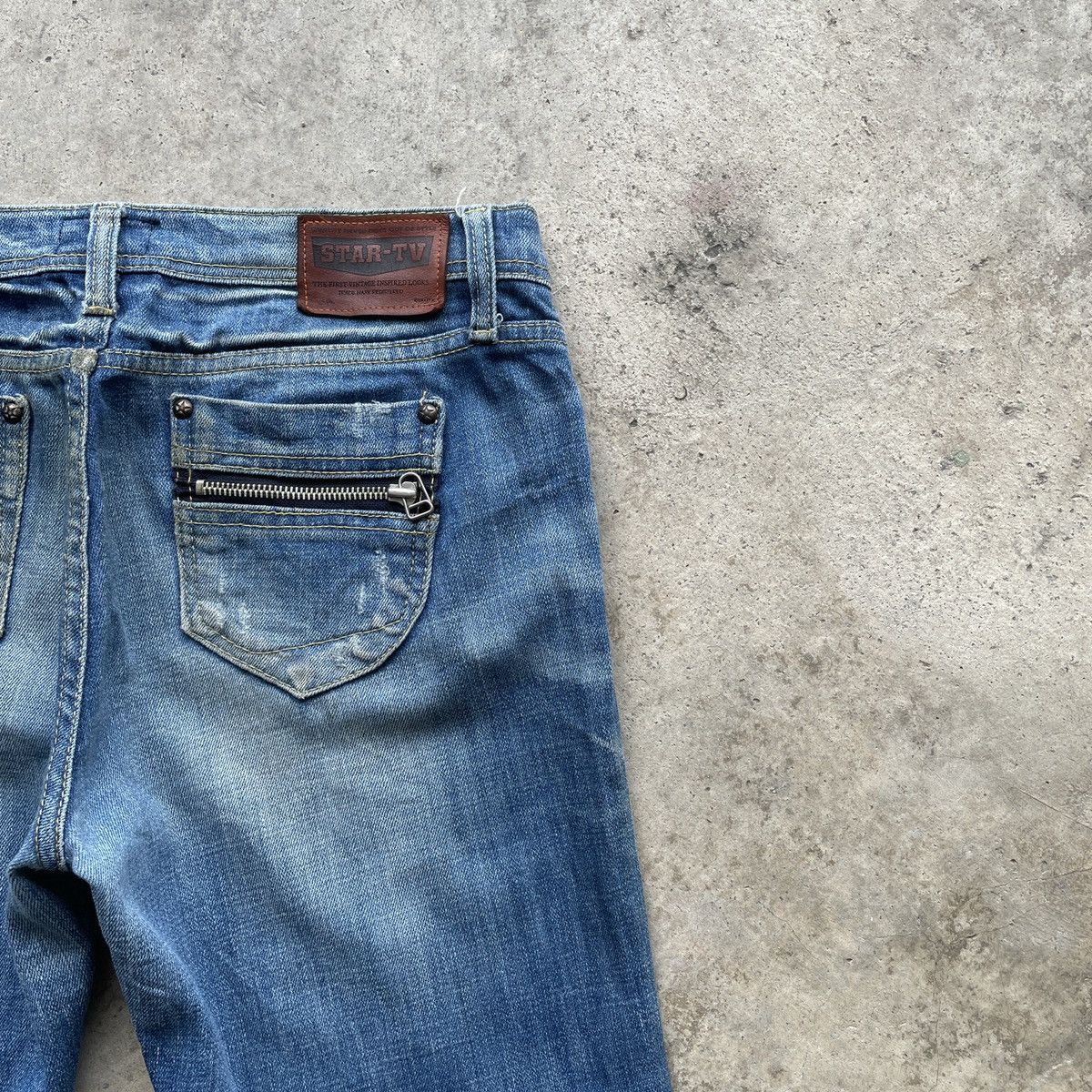 Japanese Brand Vintage Star Tv Faded Denim Jeans Pants Nice Design Size US 30 / EU 46 - 11 Thumbnail