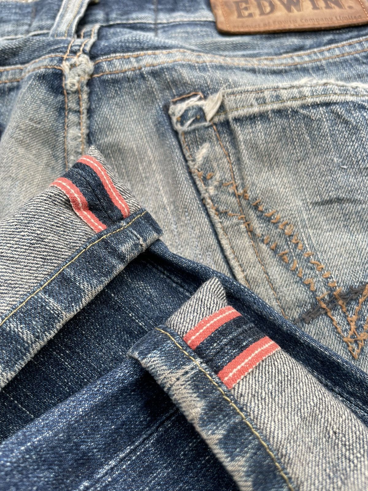 Edwin × If Six Was Nine Vintage Edwin 503V Aging Wash Selvedge Distressed Size US 33 - 14 Thumbnail