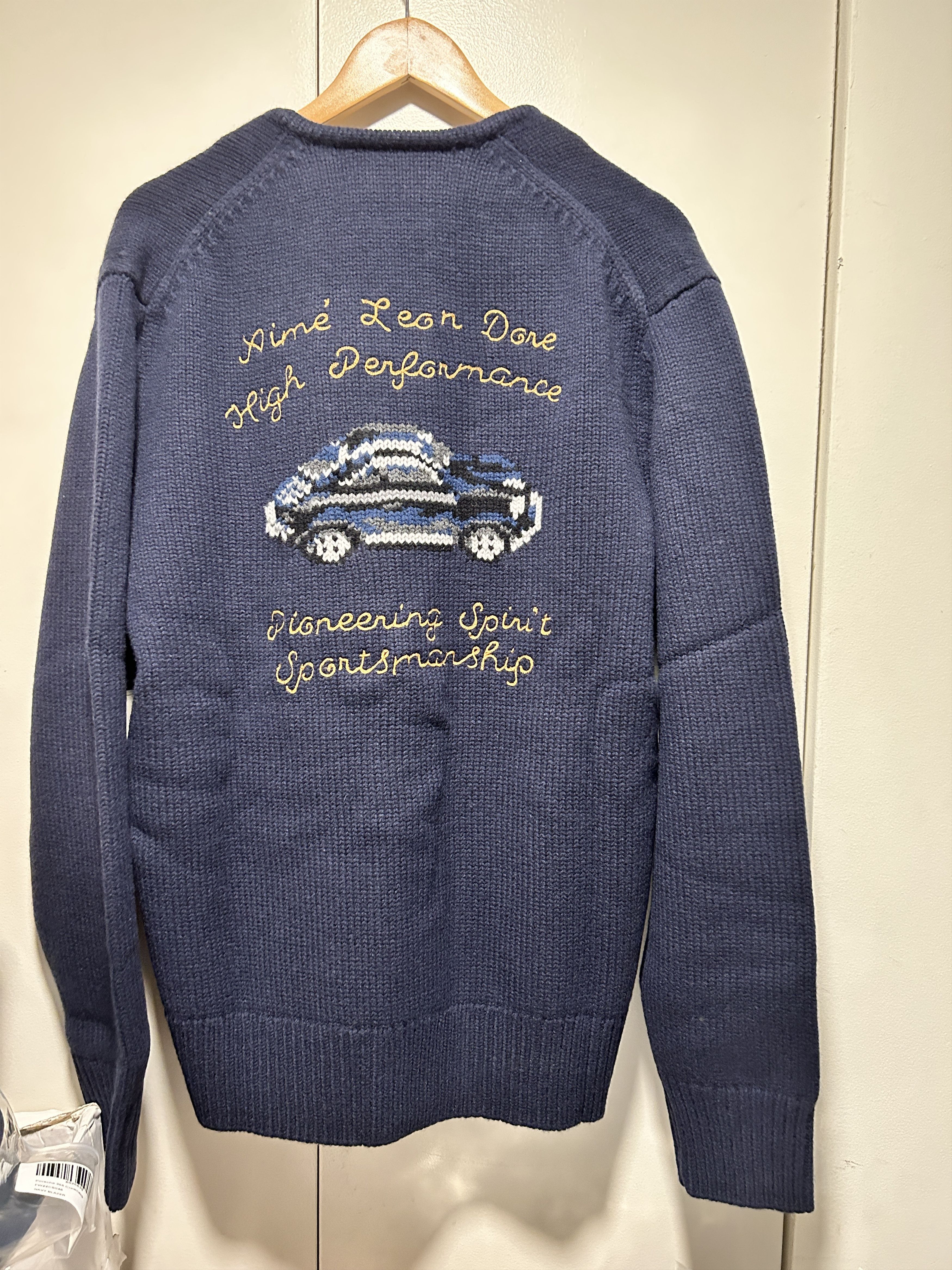 Aime Leon Dore ALD / Porsche 356 Cardigan size small navy yellow