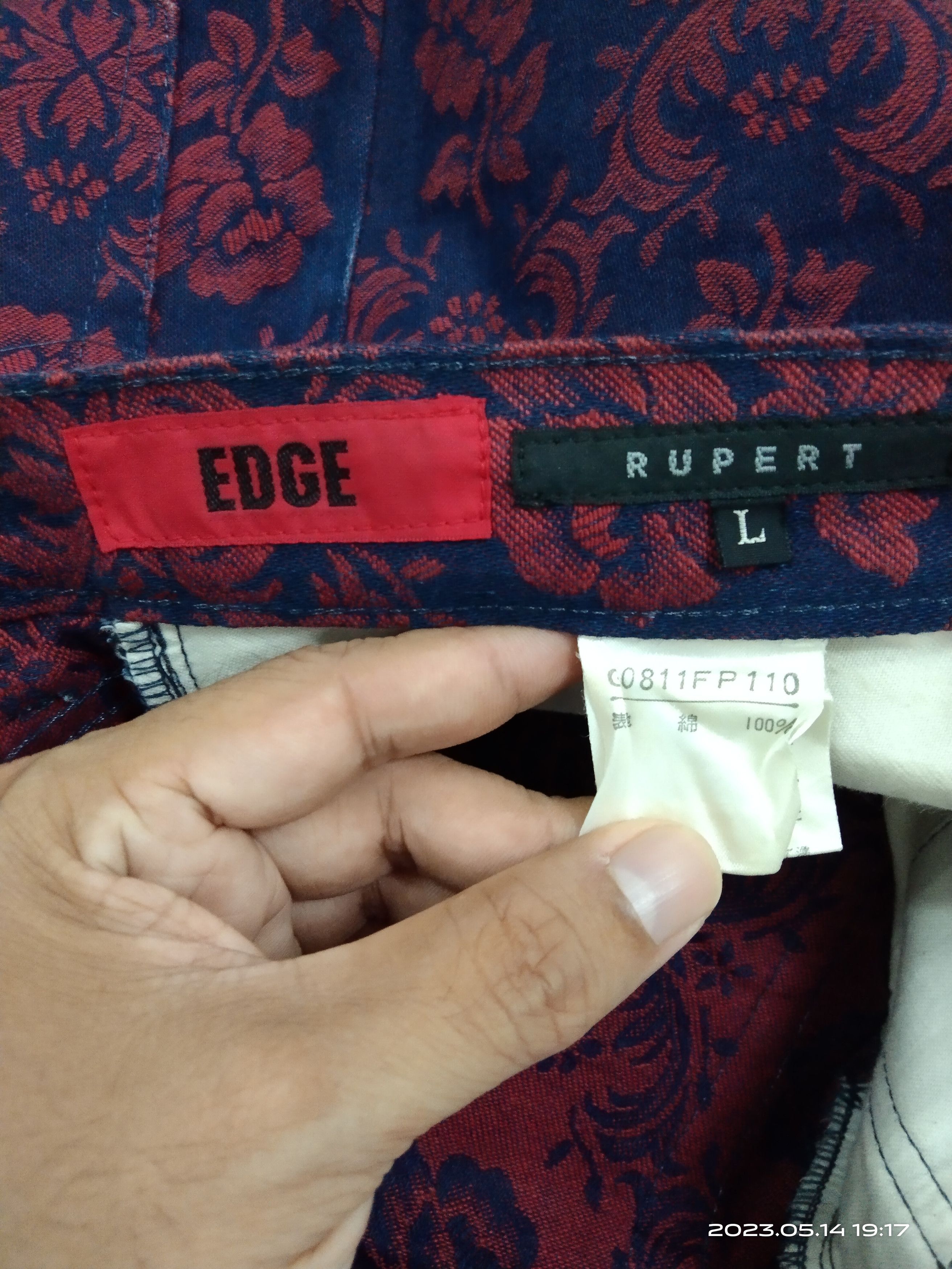Japanese Brand FLARE MONOGRAM ROSE EDGE RUPERT DENIM PANTS Size US 32 / EU 48 - 7 Thumbnail