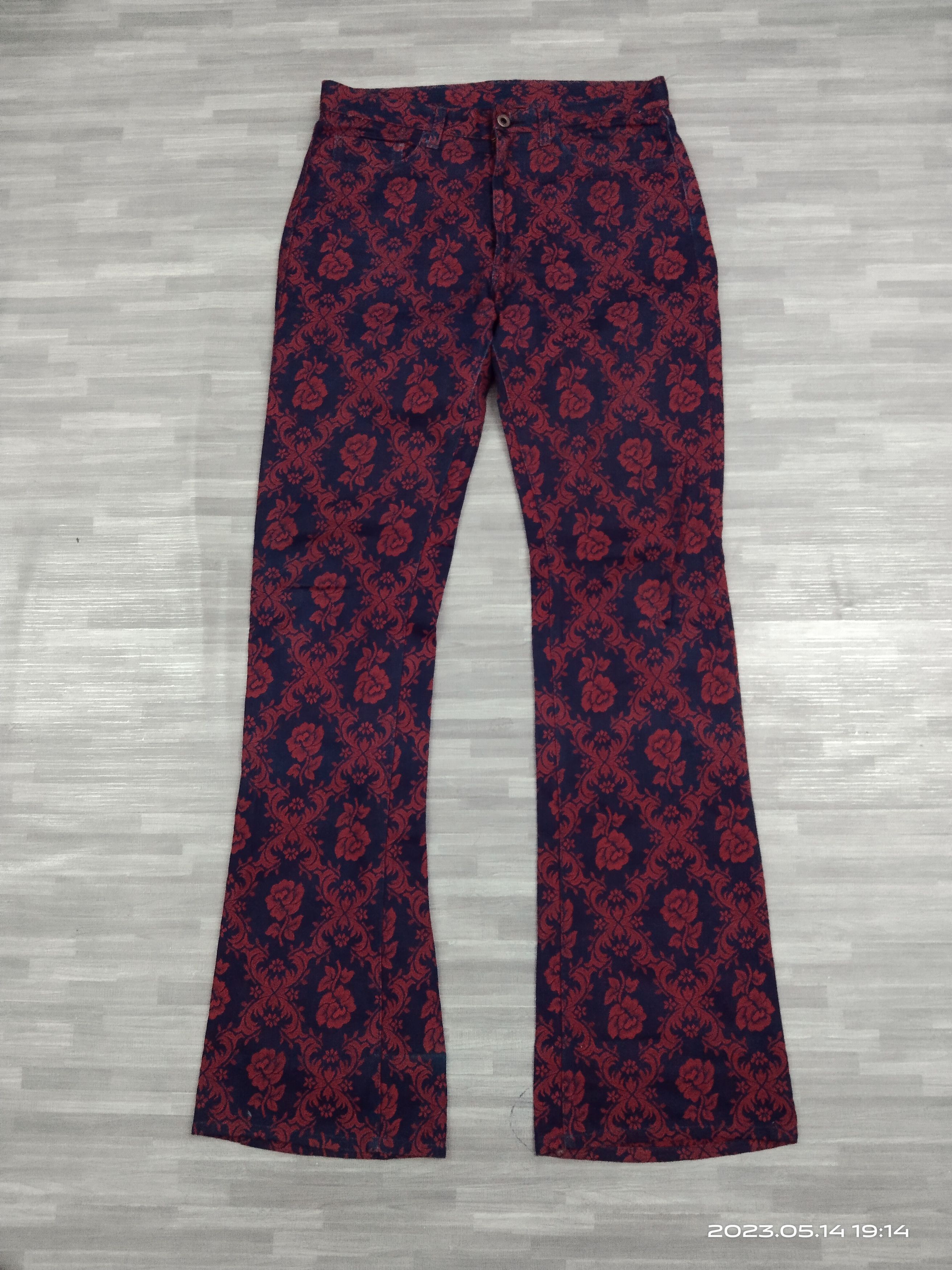 Japanese Brand FLARE MONOGRAM ROSE EDGE RUPERT DENIM PANTS Size US 32 / EU 48 - 2 Thumbnail