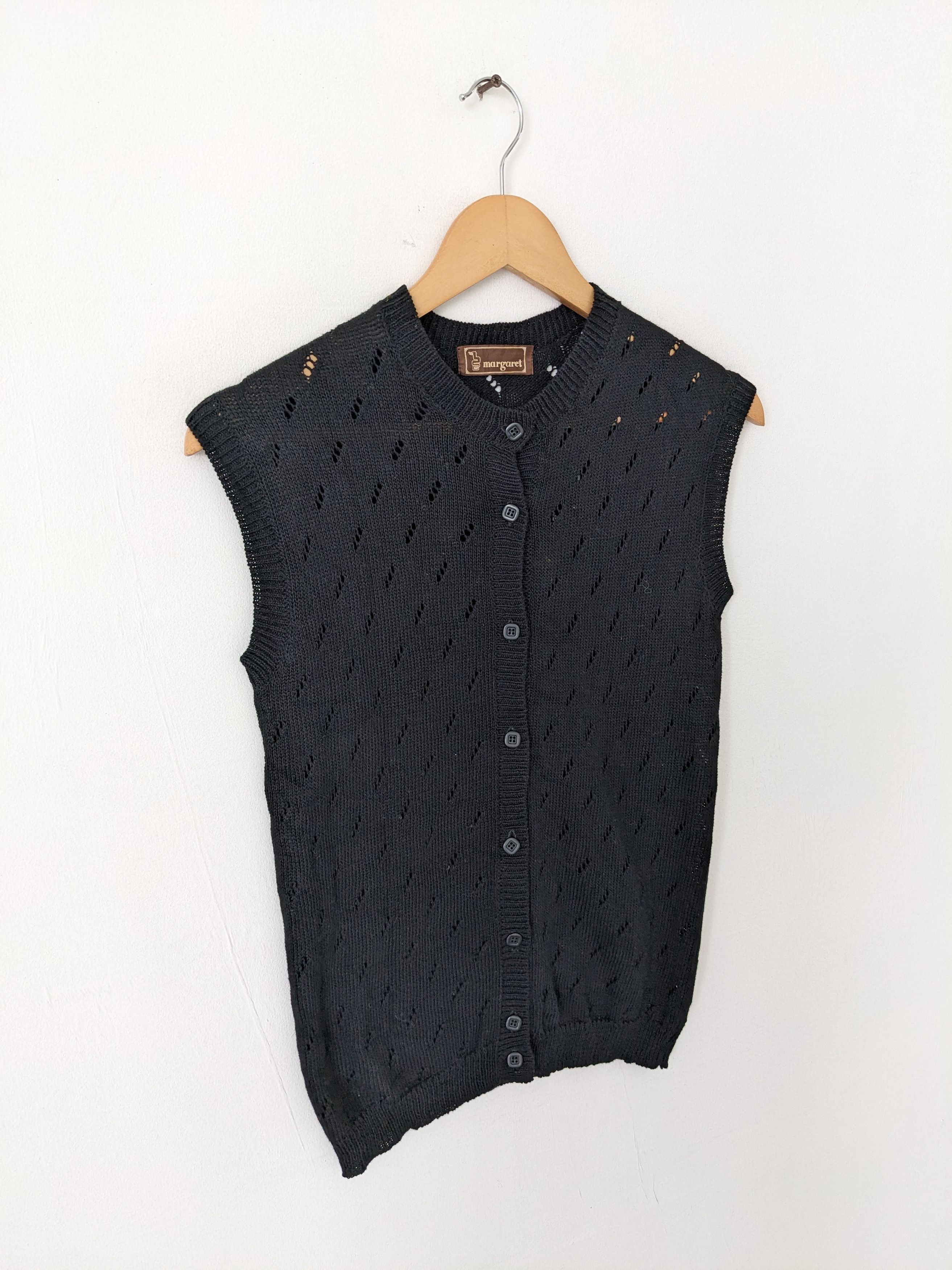 Aran Isles Knitwear × Japanese Brand Vintage Margaret Crop Top Sleeveless Fishnet Style Size XXS / US 00 / IT 34 - 3 Thumbnail