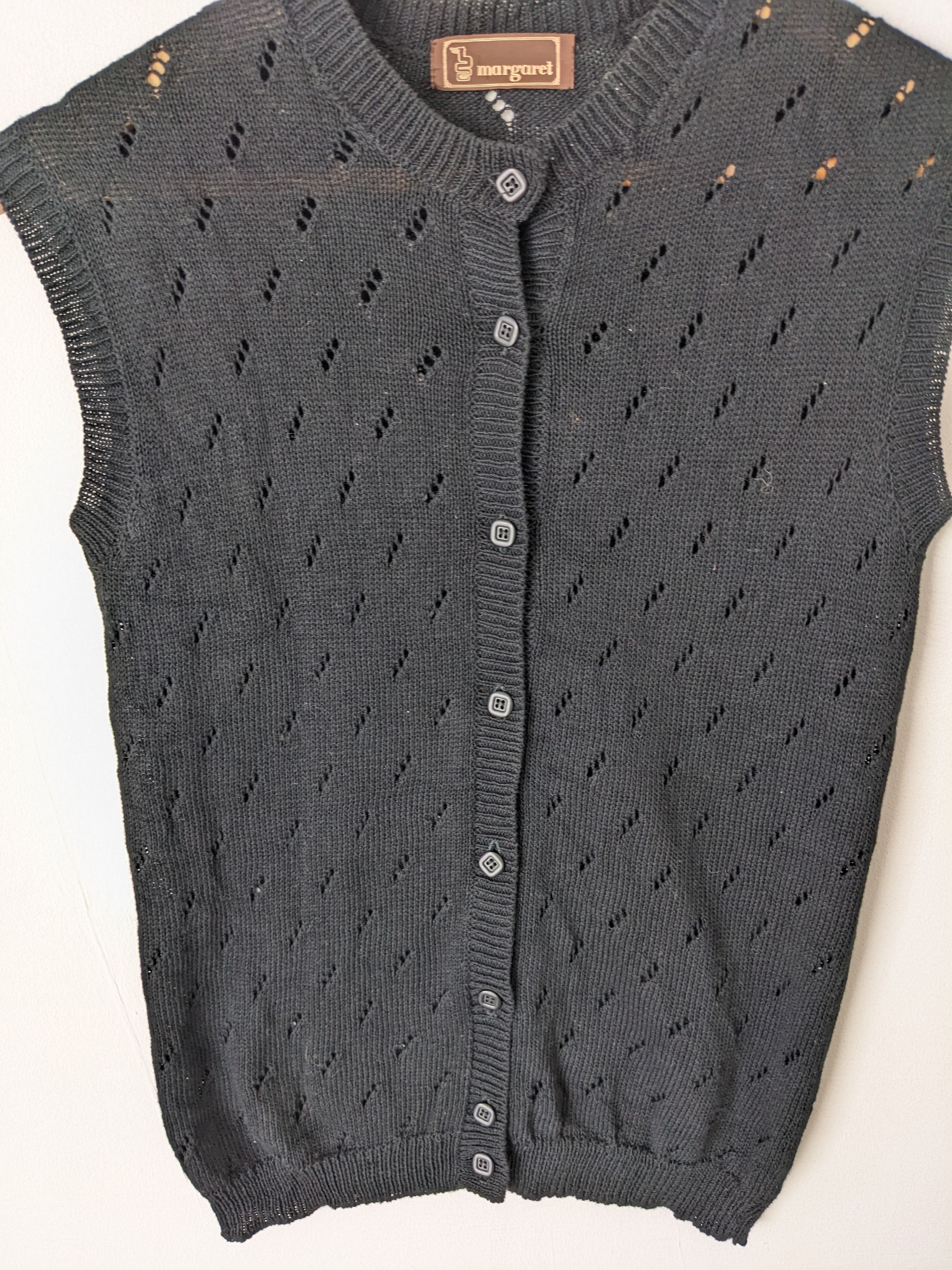 Aran Isles Knitwear × Japanese Brand Vintage Margaret Crop Top Sleeveless Fishnet Style Size XXS / US 00 / IT 34 - 9 Thumbnail