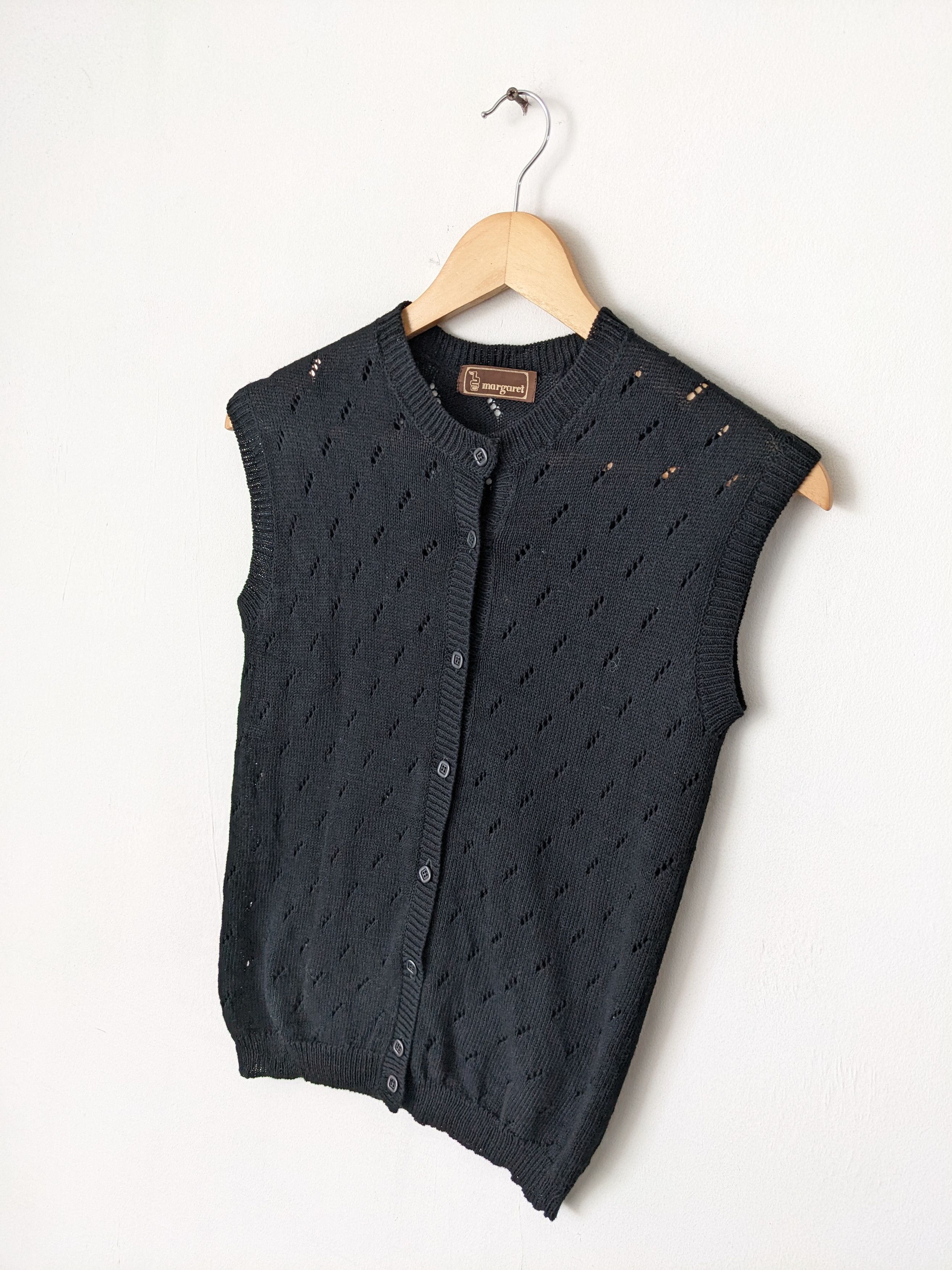 Aran Isles Knitwear × Japanese Brand Vintage Margaret Crop Top Sleeveless Fishnet Style Size XXS / US 00 / IT 34 - 2 Thumbnail