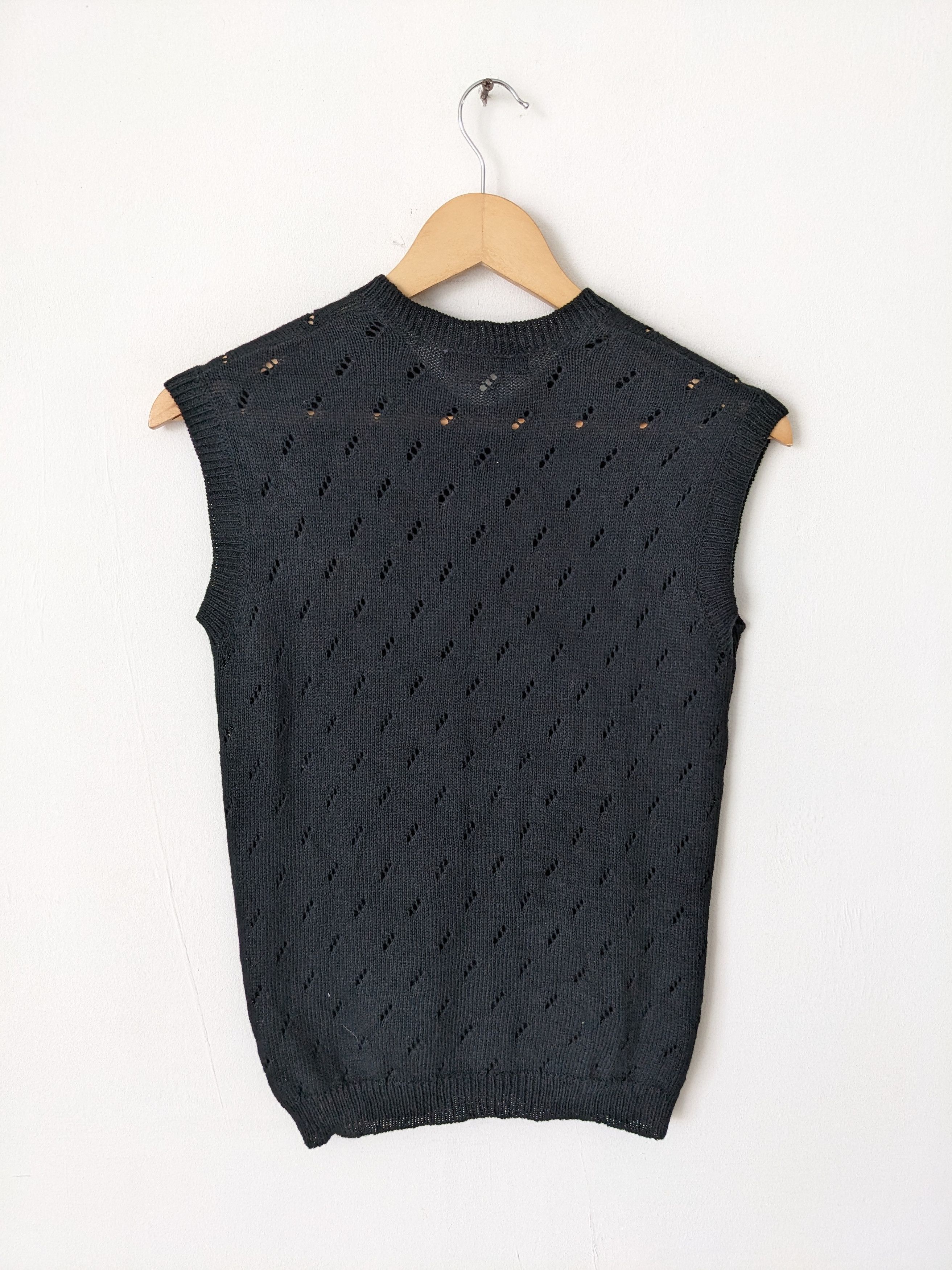 Aran Isles Knitwear × Japanese Brand Vintage Margaret Crop Top Sleeveless Fishnet Style Size XXS / US 00 / IT 34 - 10 Thumbnail