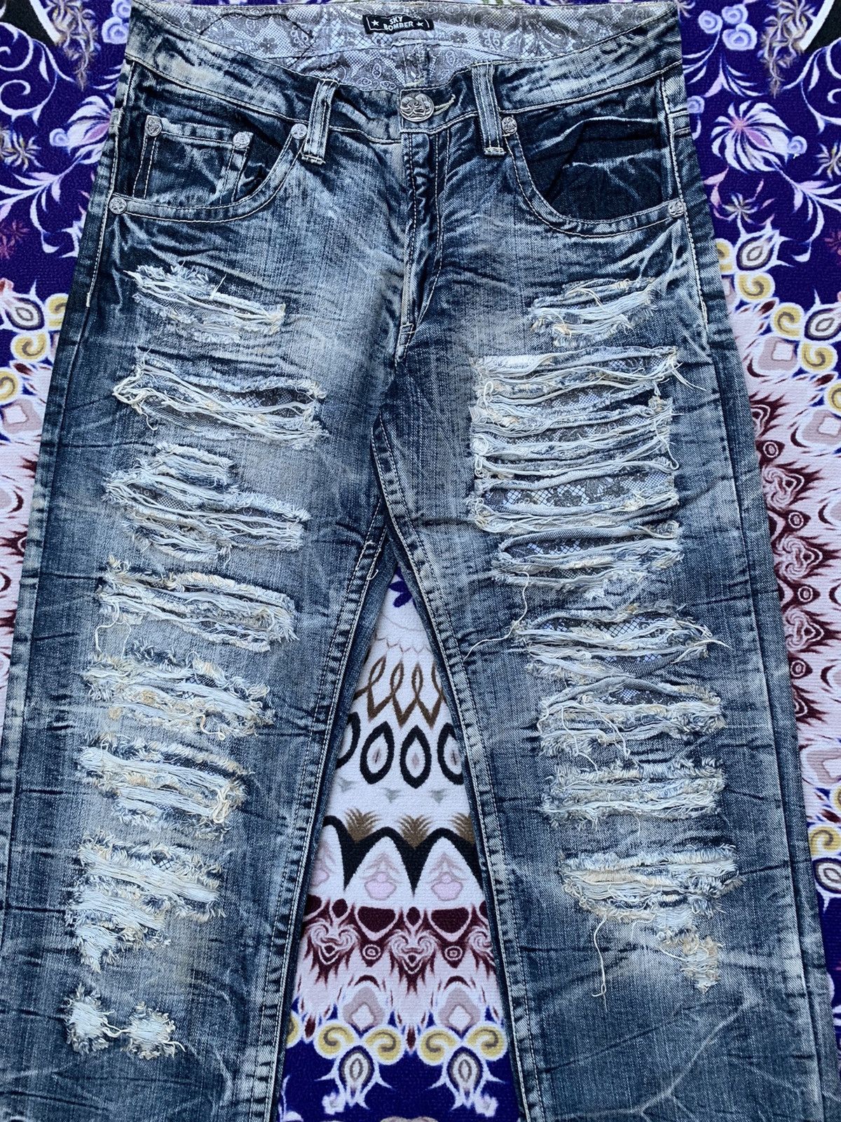 Japanese Brand Japanese Sky Bomber Custom Distressed Denim Size US 32 / EU 48 - 2 Thumbnail