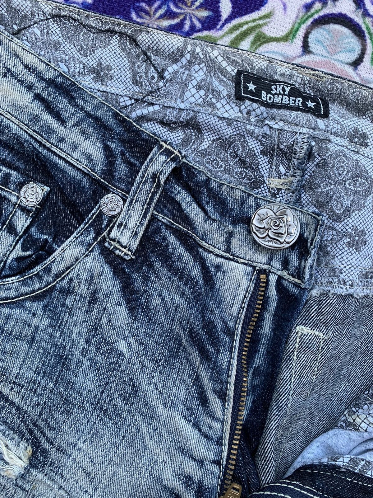 Japanese Brand Japanese Sky Bomber Custom Distressed Denim Size US 32 / EU 48 - 3 Thumbnail