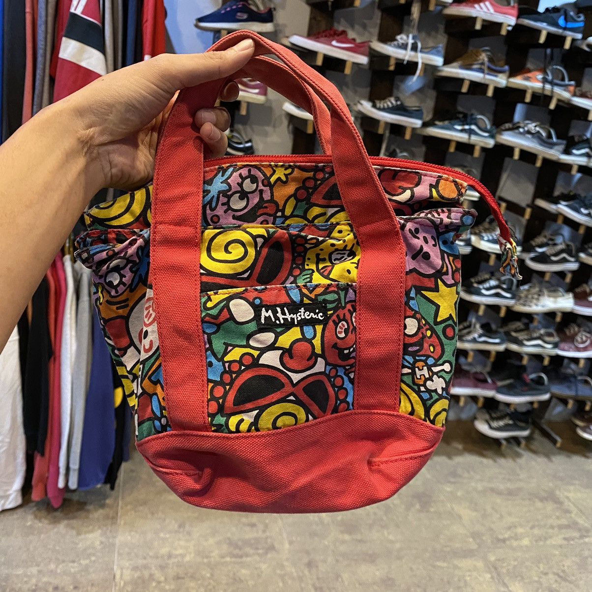Archival Clothing x Hysteric Glamour Mini Bag Full Print 2 Way in Red, Men's