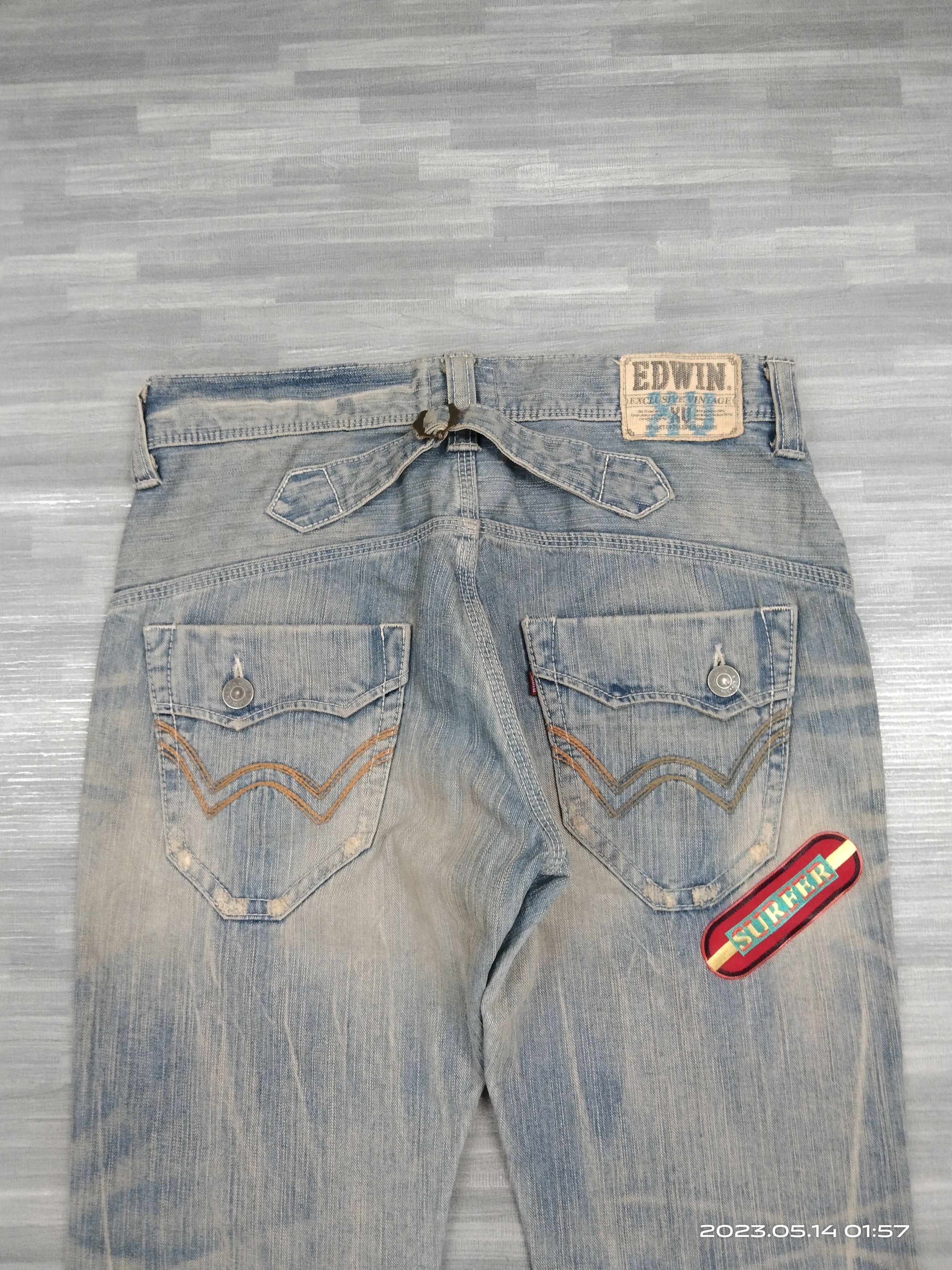 Vintage FLARE SICK PACTH EDWIN DENIM PANTS Size US 32 / EU 48 - 5 Thumbnail
