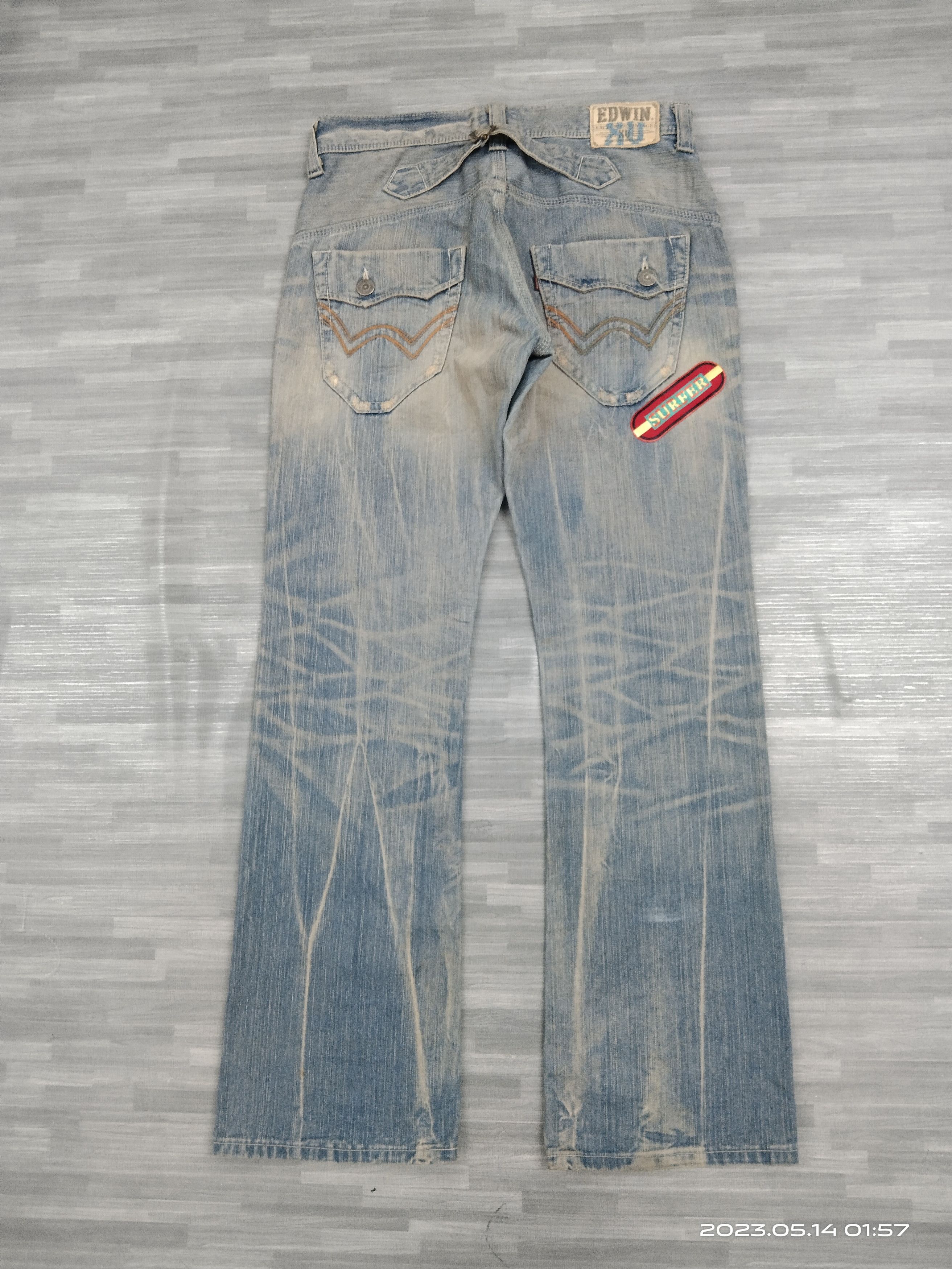 Vintage FLARE SICK PACTH EDWIN DENIM PANTS Size US 32 / EU 48 - 3 Thumbnail