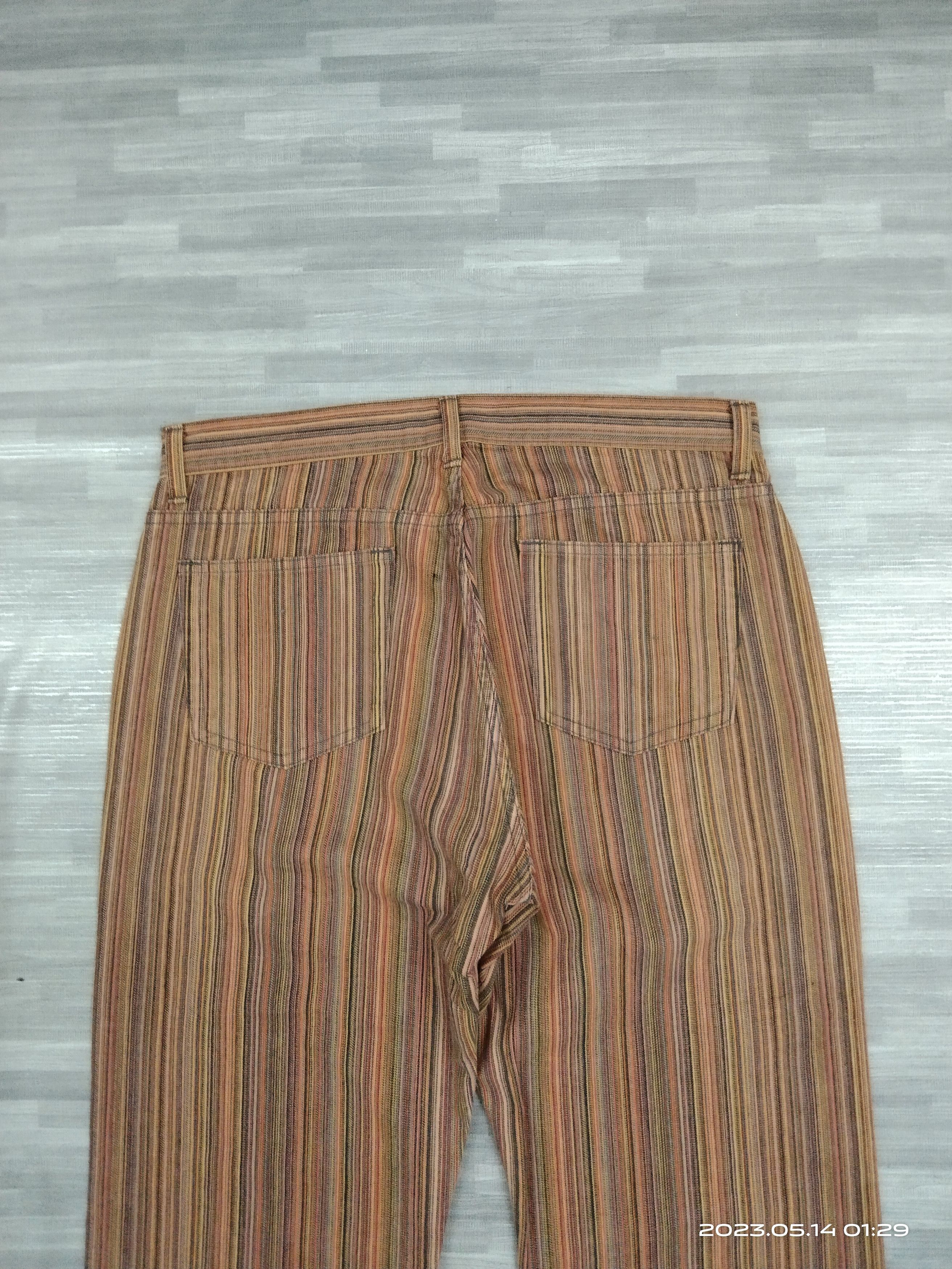 Designer DISTRESSED HIPPIES MULTICOLOUR STRIPE MADE IN JAPAN PANTS Size US 33 - 5 Thumbnail
