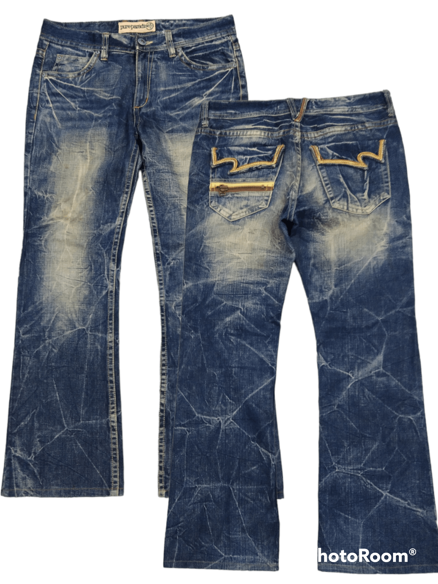 Japanese Brand FLARE SICK RUSTY PURE PERADISE DENIM PANTS Size US 33 - 1 Thumbnail
