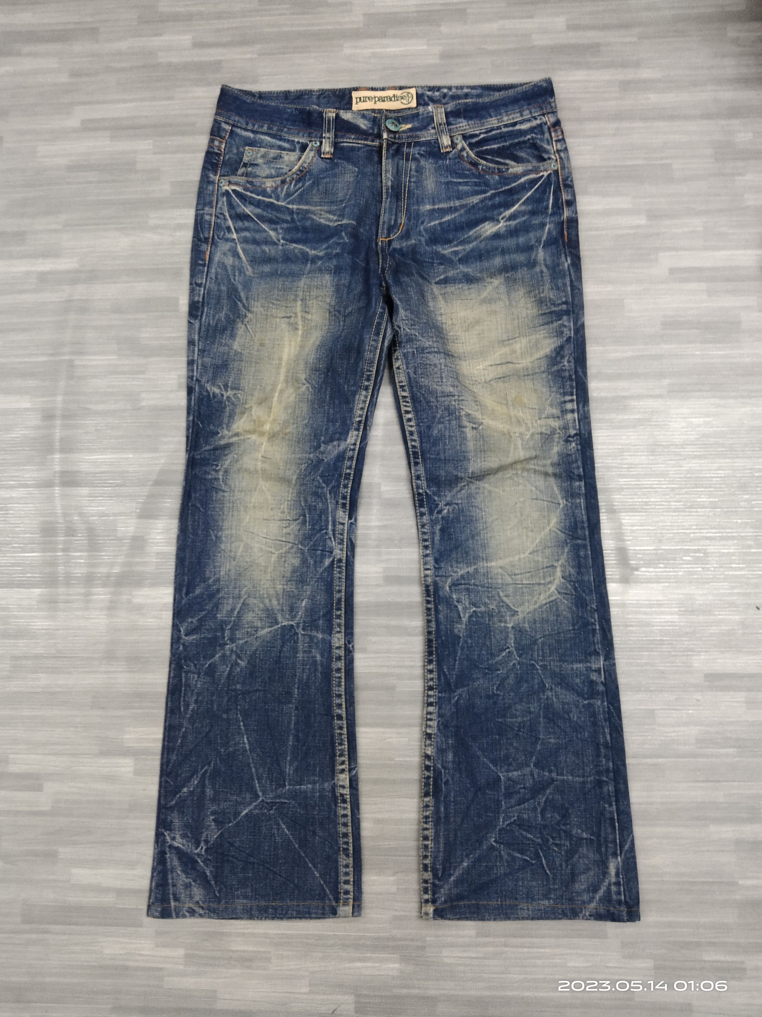 Japanese Brand FLARE SICK RUSTY PURE PERADISE DENIM PANTS Size US 33 - 2 Thumbnail
