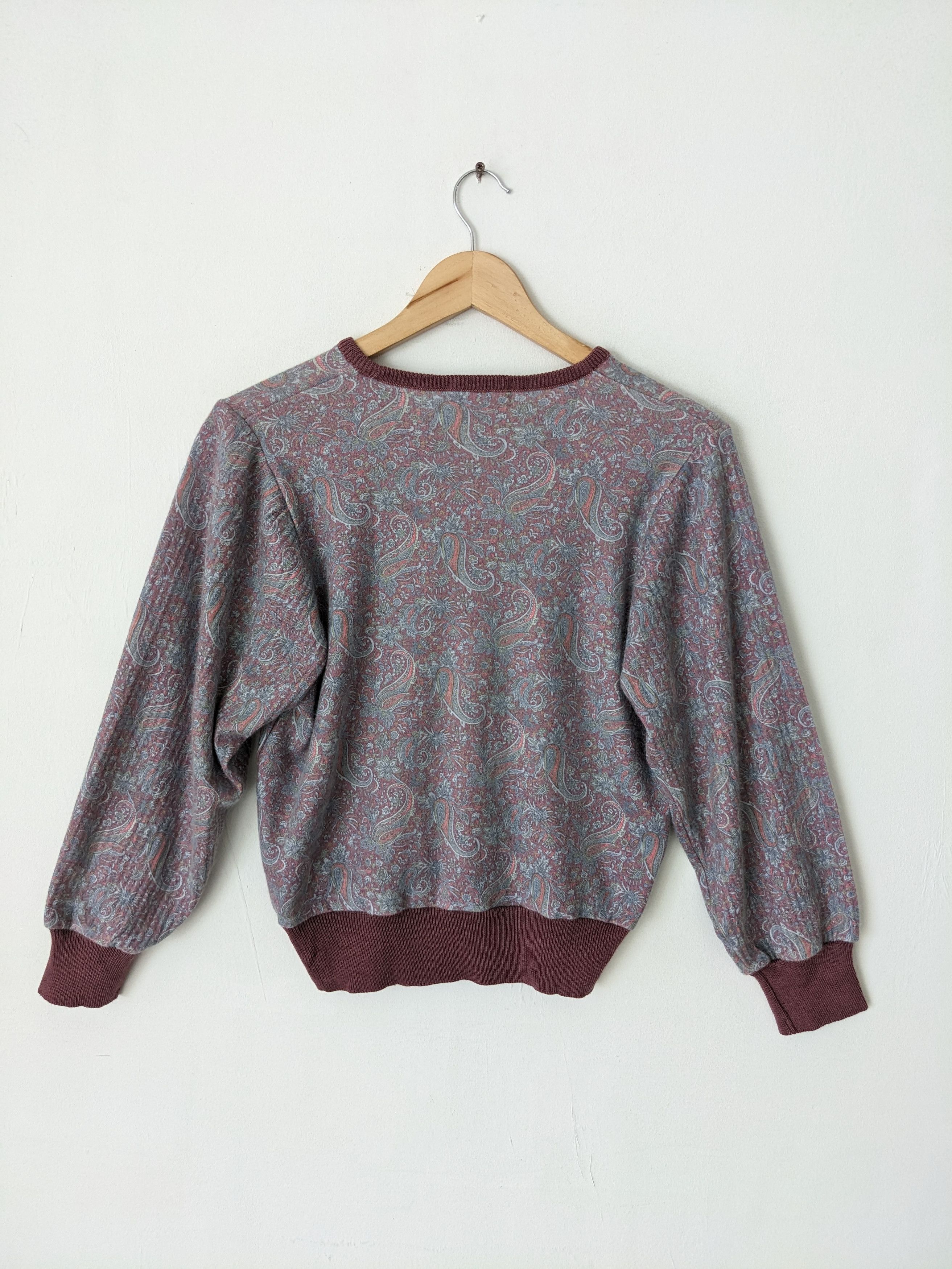 Japanese Brand × Vintage Vintage Wool Crop Sweatshirt Paisley Motif by La Lopo Japan Size M / US 6-8 / IT 42-44 - 10 Thumbnail