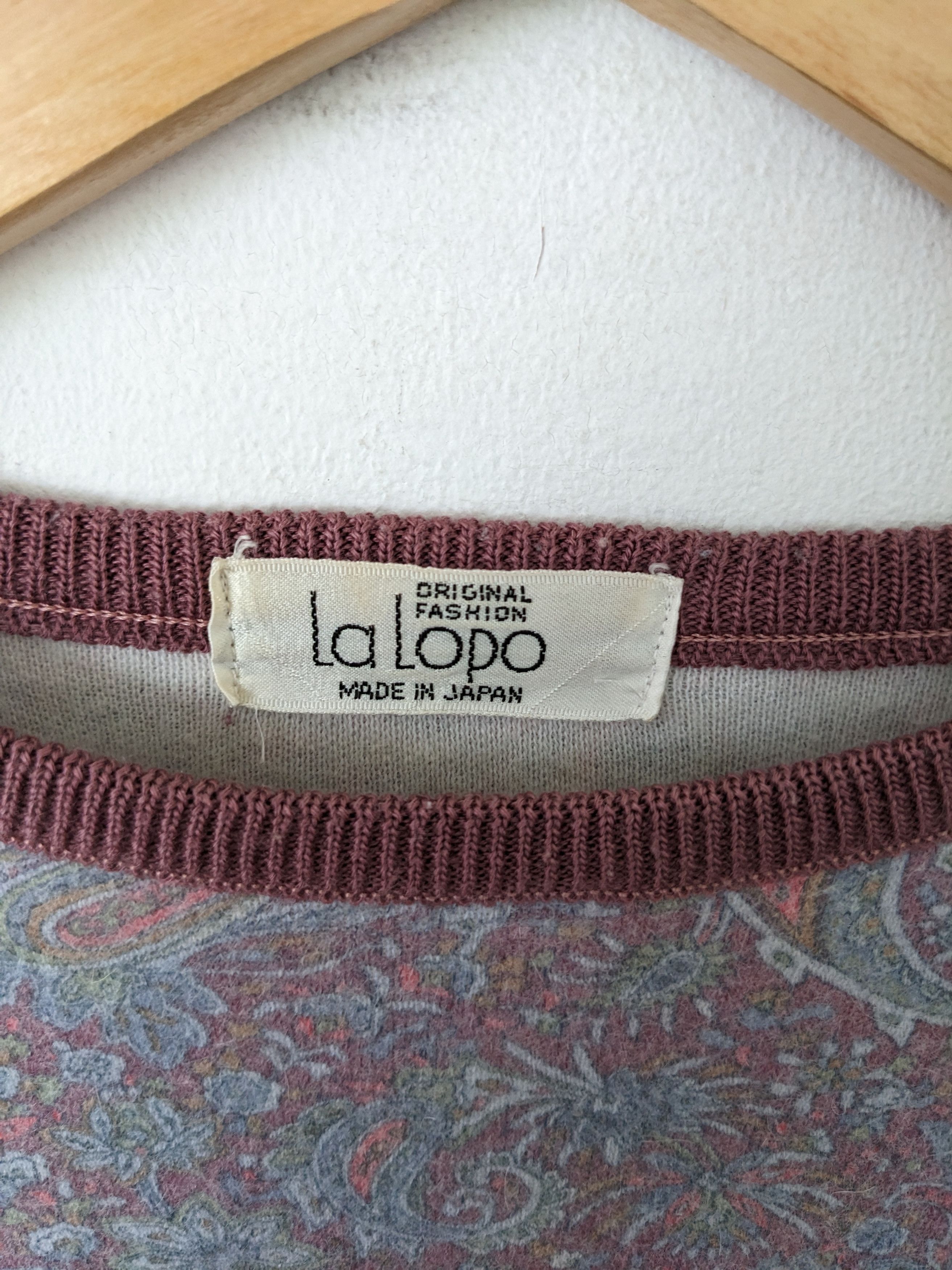 Japanese Brand × Vintage Vintage Wool Crop Sweatshirt Paisley Motif by La Lopo Japan Size M / US 6-8 / IT 42-44 - 4 Thumbnail