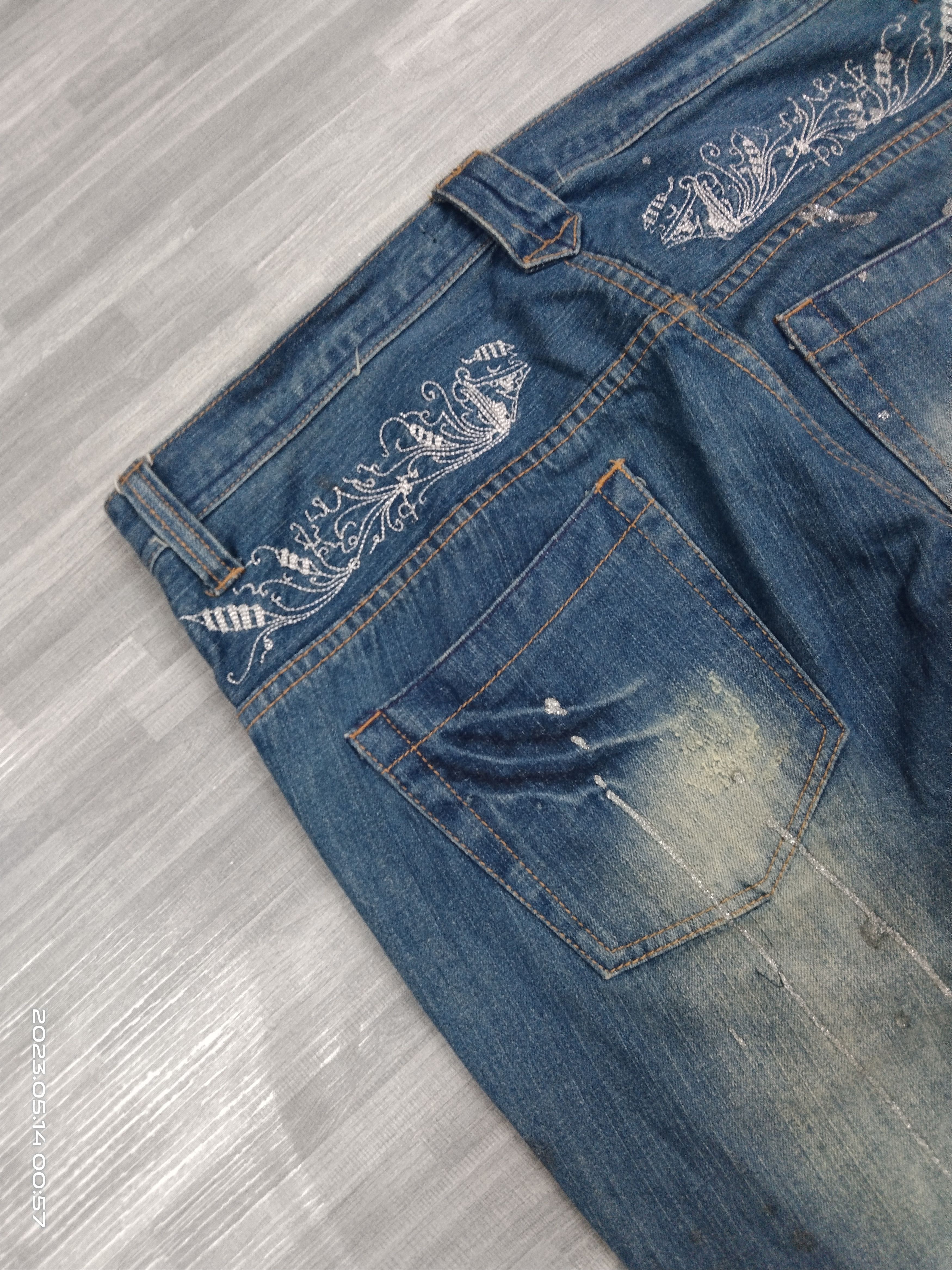 Japanese Brand FLARE SICK SPLATTED ROOT THREE DEJIM PANTS Size US 33 - 7 Thumbnail
