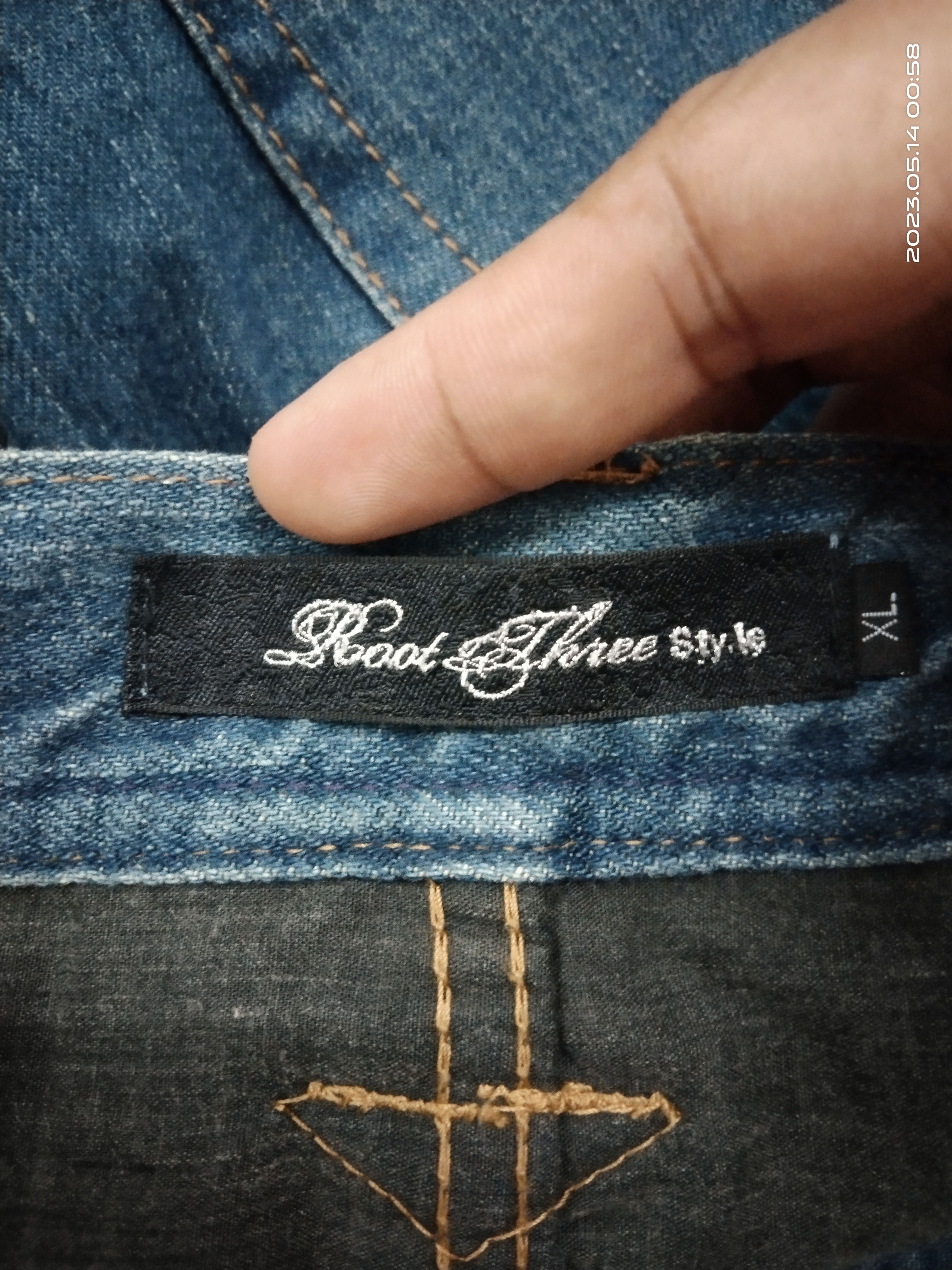 Japanese Brand FLARE SICK SPLATTED ROOT THREE DEJIM PANTS Size US 33 - 10 Thumbnail