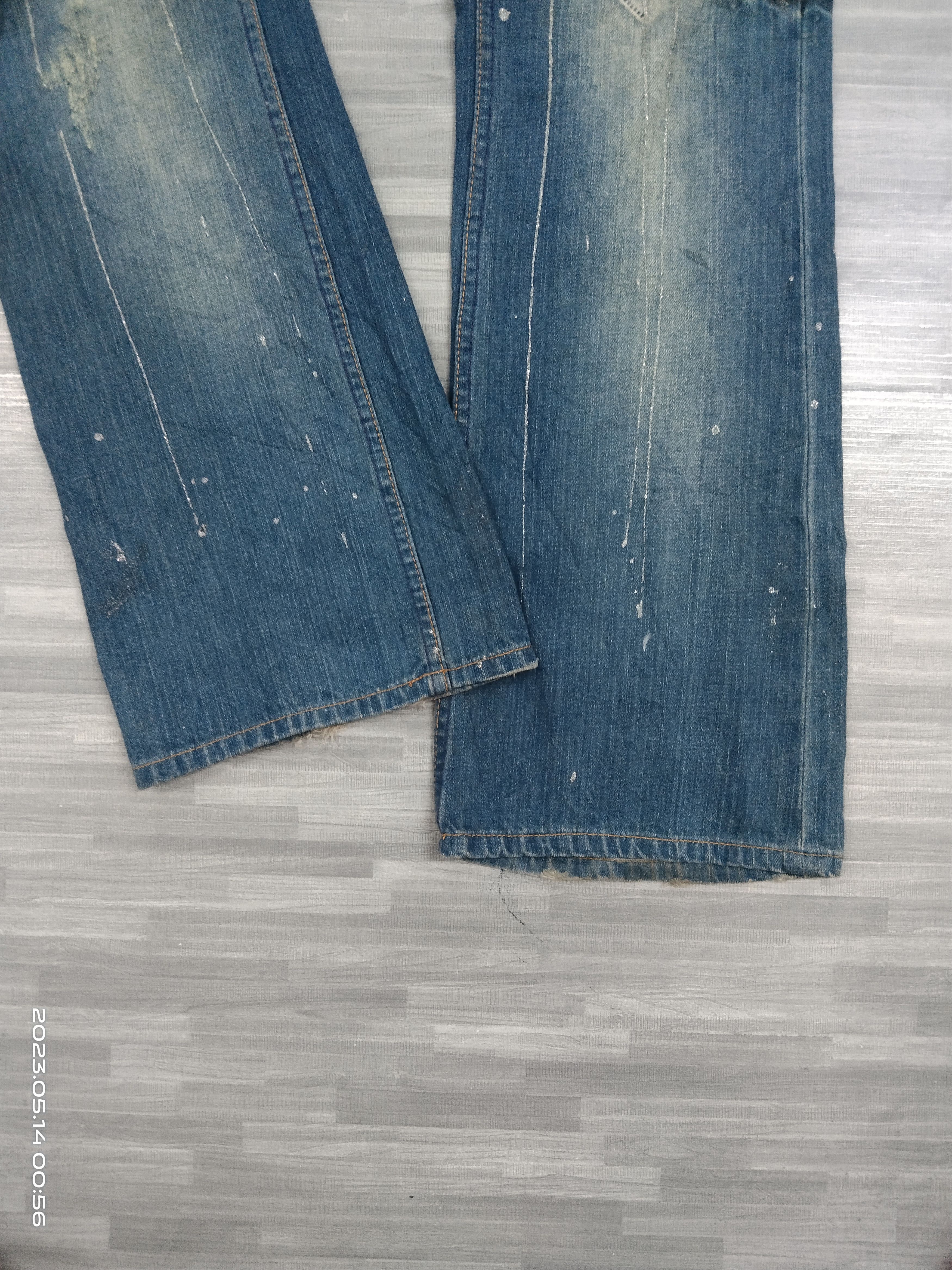 Japanese Brand FLARE SICK SPLATTED ROOT THREE DEJIM PANTS Size US 33 - 8 Thumbnail