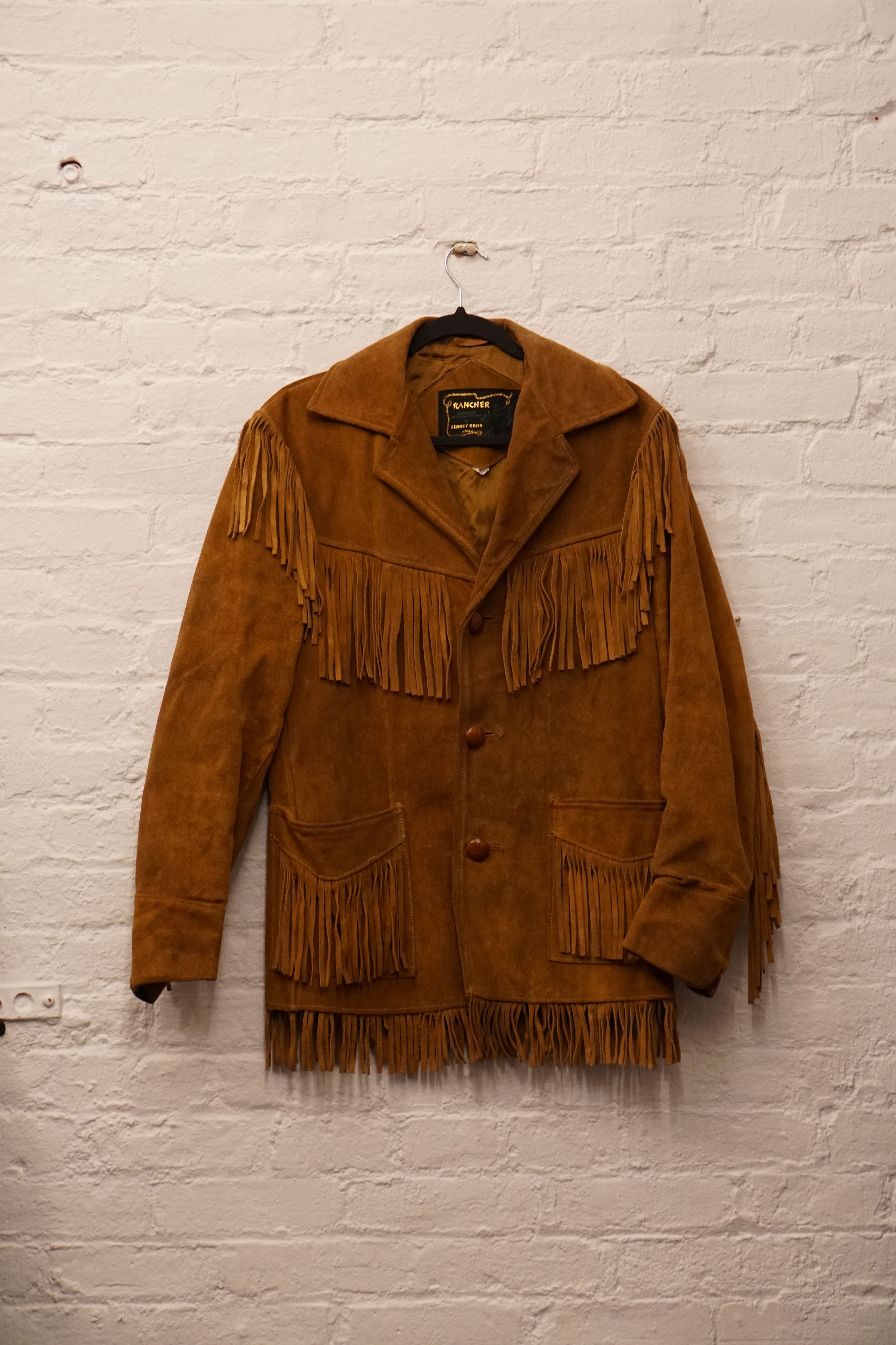 Vintage Schott Bros. Rancher Suede Fringe Cowboy Jacket