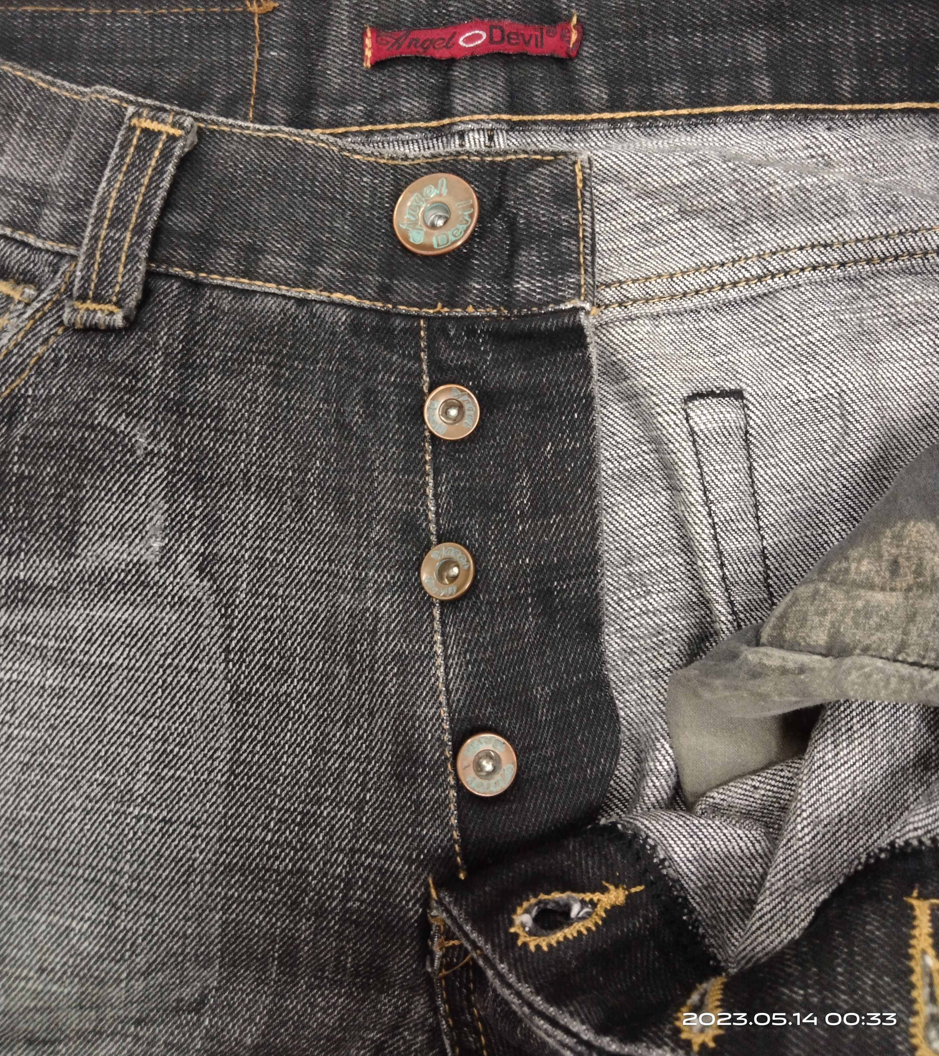 Japanese Brand SICK RIPED A.DEVIL WING DENIM PANTS Size US 30 / EU 46 - 8 Thumbnail