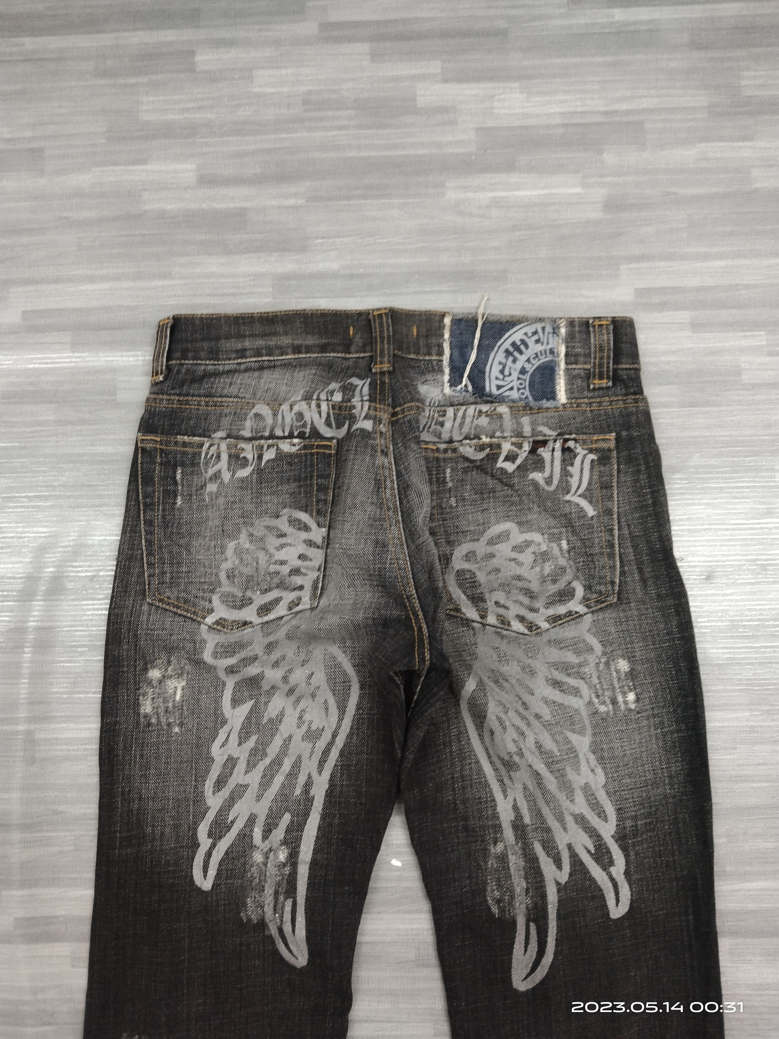 Japanese Brand SICK RIPED A.DEVIL WING DENIM PANTS Size US 30 / EU 46 - 5 Thumbnail