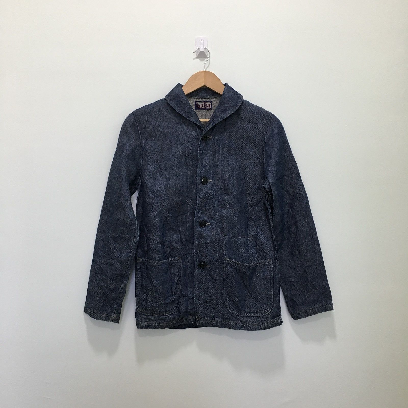 Blue Blue Japan × Indigo × Workers Shawl Collar Denim Jacket
