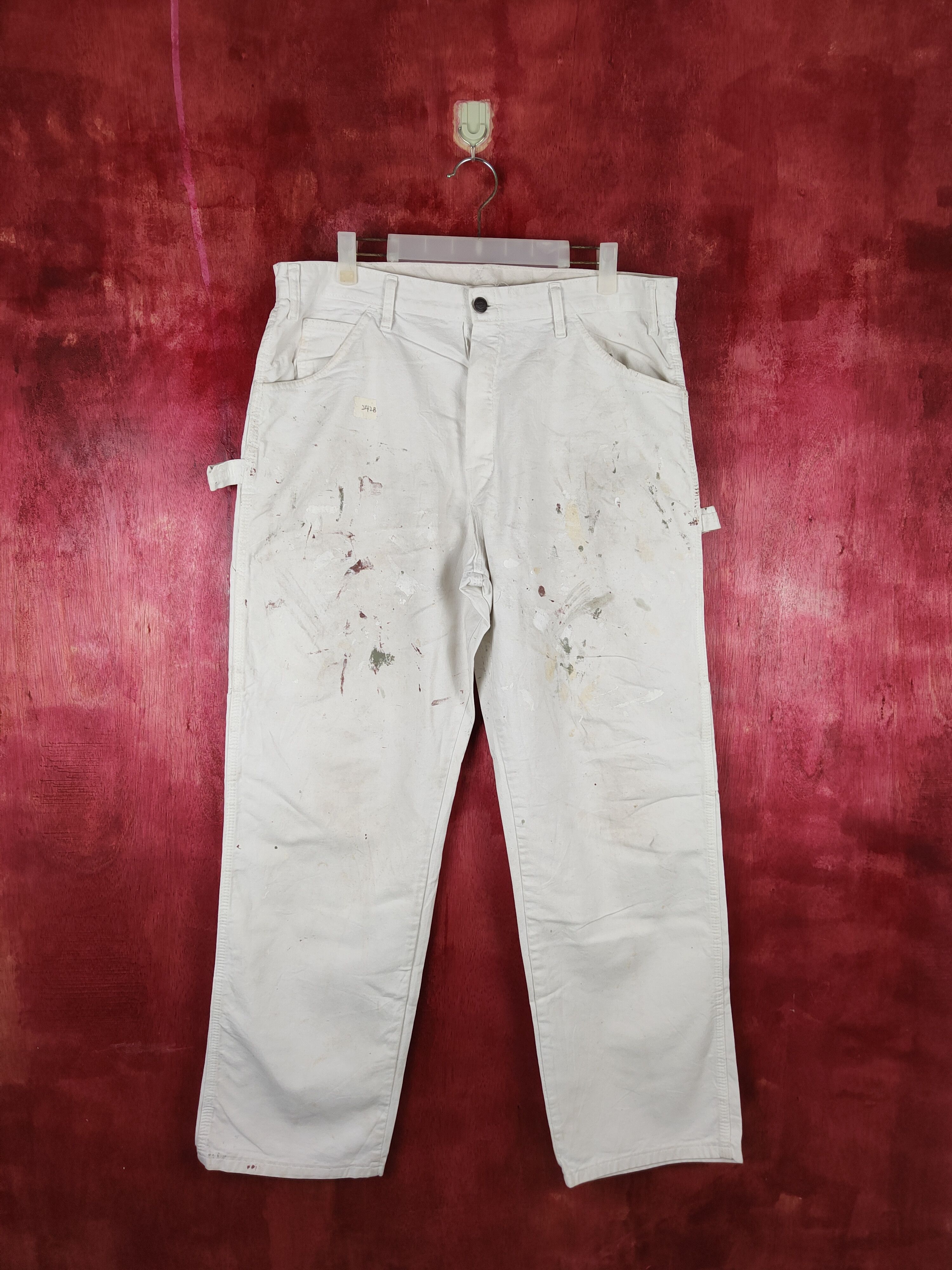 image of Dickies Painter White Multi Pocket Vintage Pants 242B, Men's (Size 34)