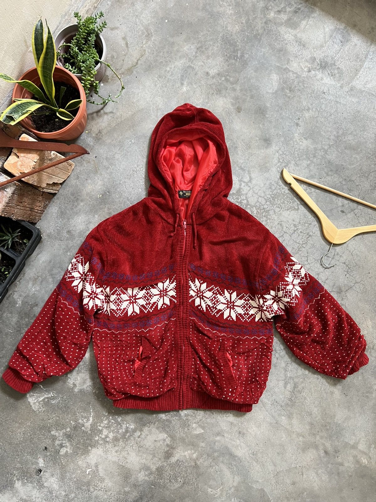 Japanese Brand × Vintage 🔥 VINTAGE 🔥 Printed Fleece Knit Zipper Up Jacket Size US M / EU 48-50 / 2 - 2 Thumbnail