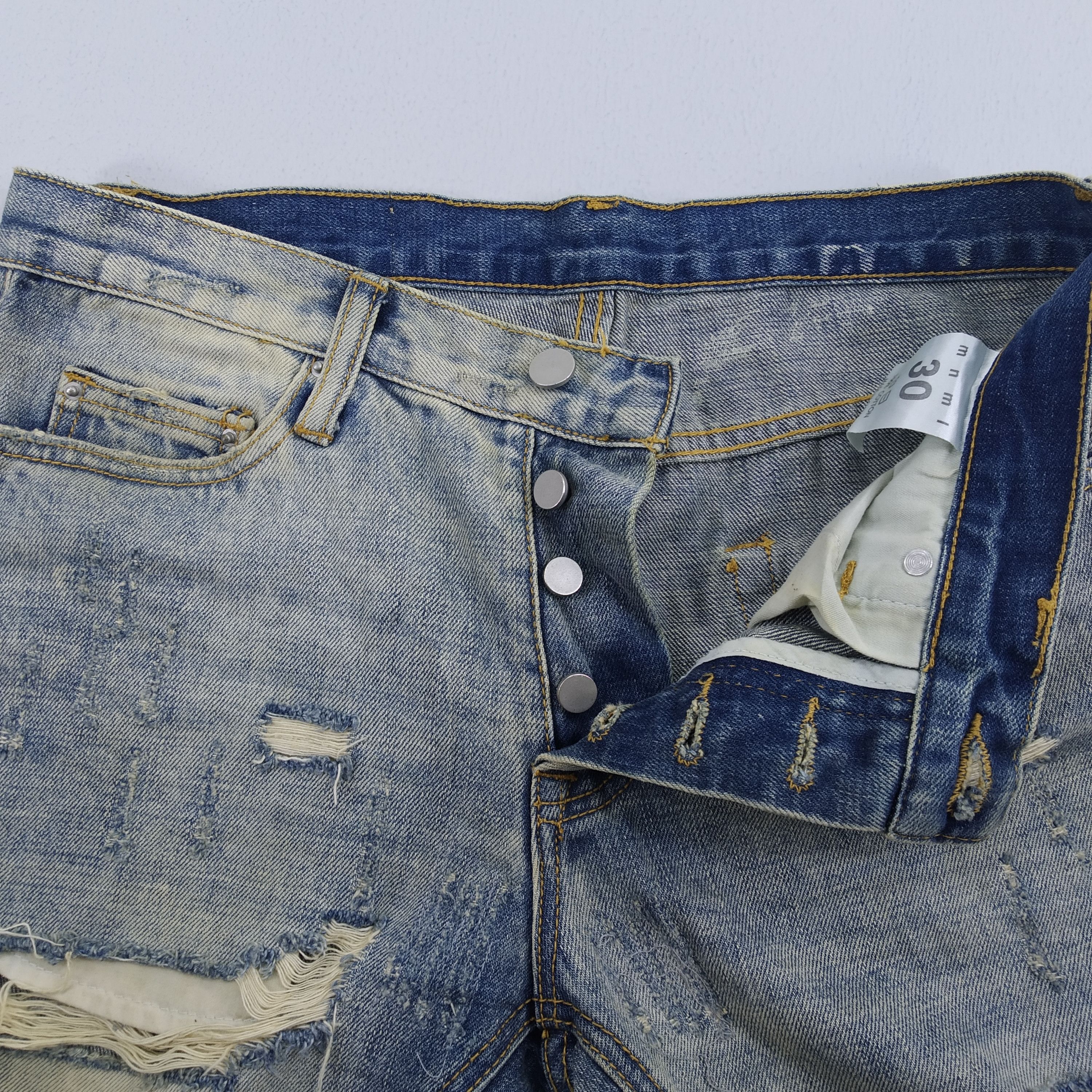 Japanese Brand Size 32 MNML Ripped Stone Wash Denim Zipper Leg Jeans Size US 32 / EU 48 - 11 Thumbnail