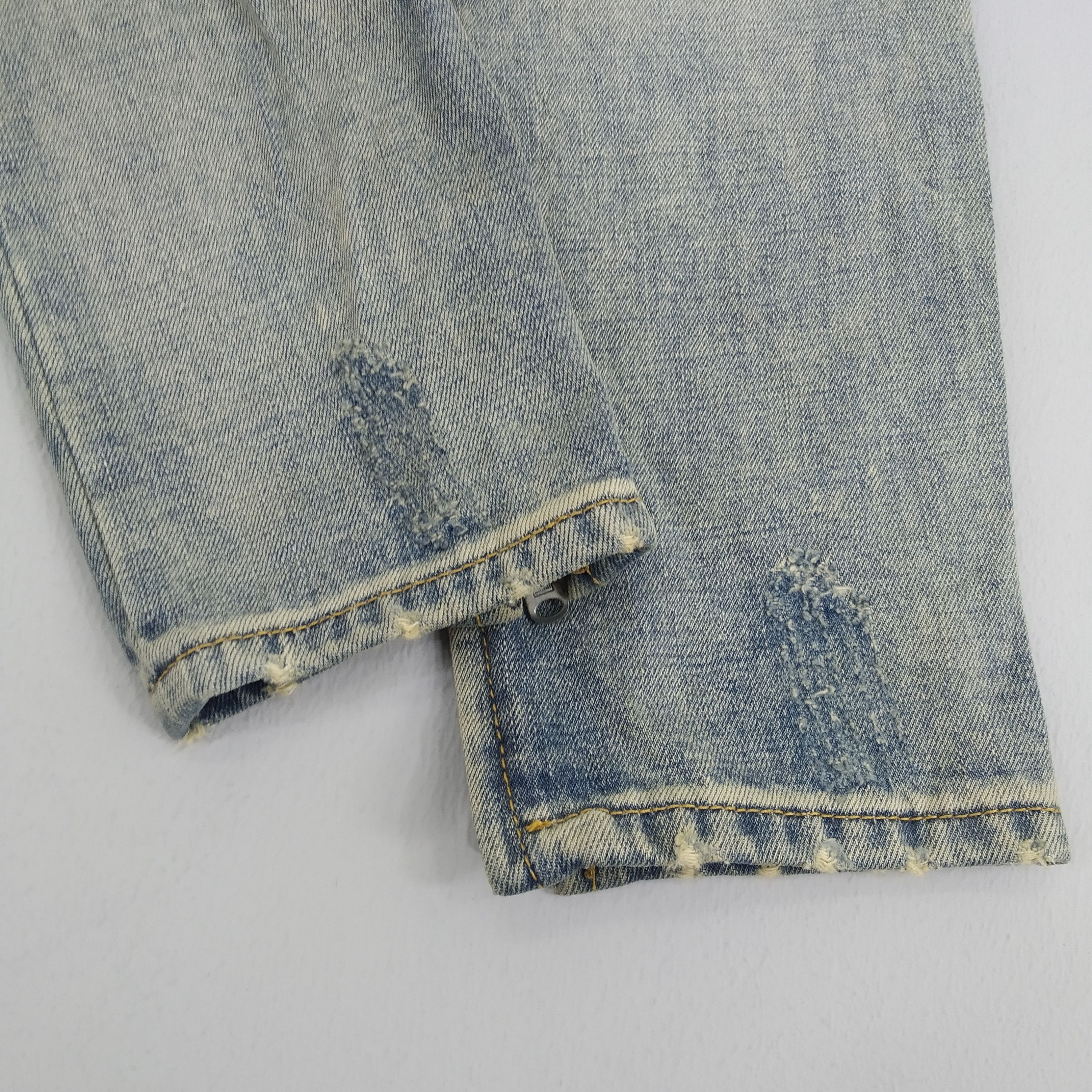 Japanese Brand Size 32 MNML Ripped Stone Wash Denim Zipper Leg Jeans Size US 32 / EU 48 - 7 Thumbnail