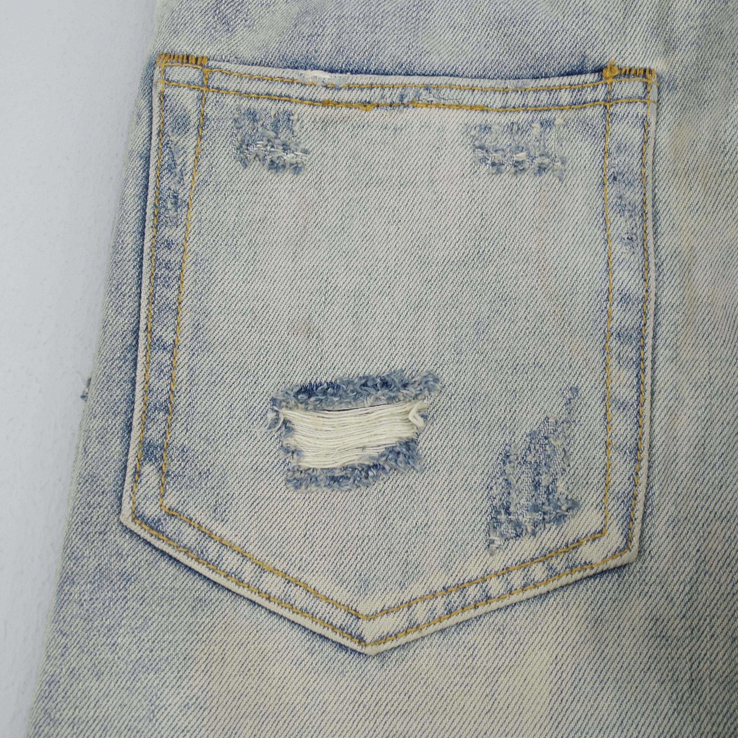 Japanese Brand Size 32 MNML Ripped Stone Wash Denim Zipper Leg Jeans Size US 32 / EU 48 - 8 Thumbnail