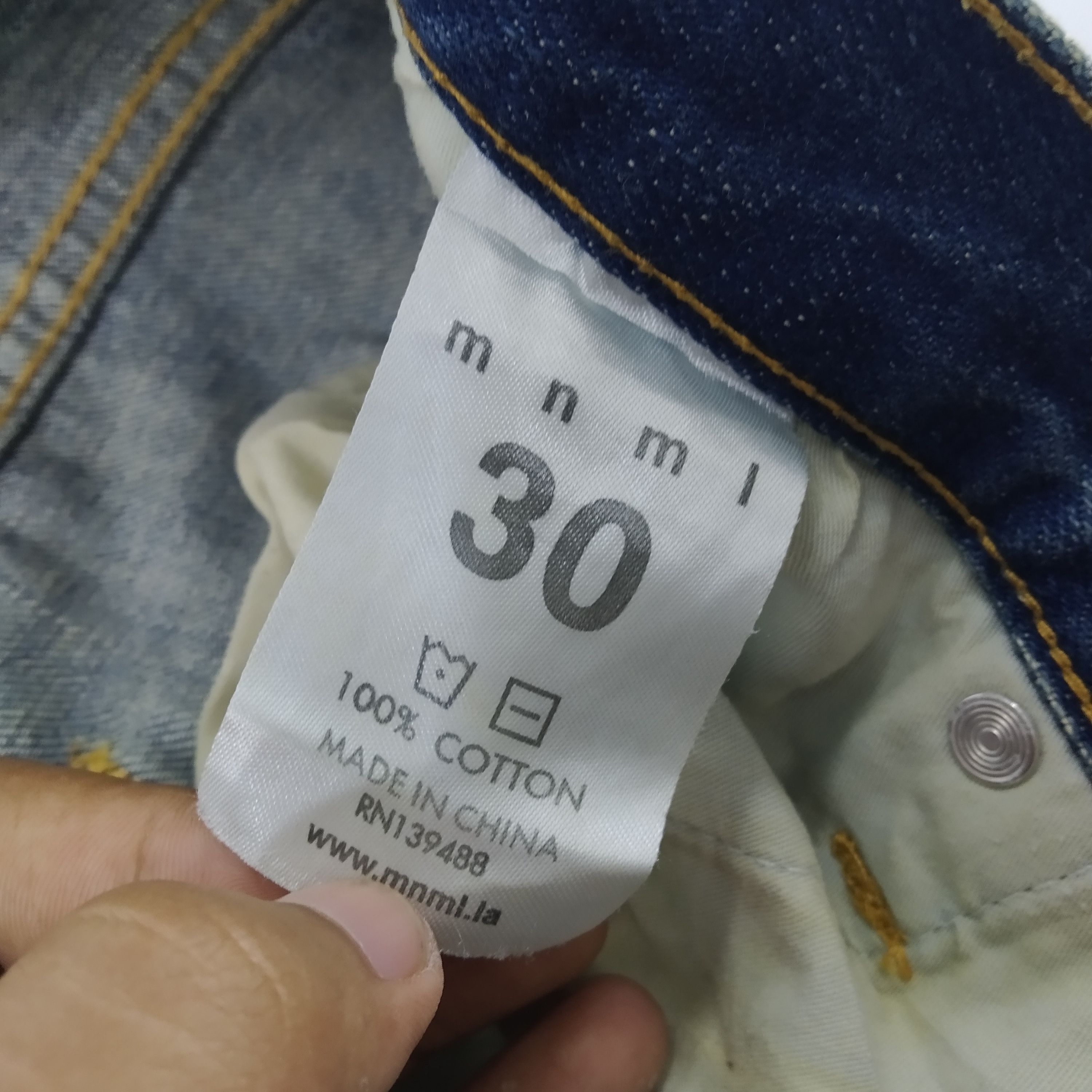 Japanese Brand Size 32 MNML Ripped Stone Wash Denim Zipper Leg Jeans Size US 32 / EU 48 - 12 Thumbnail