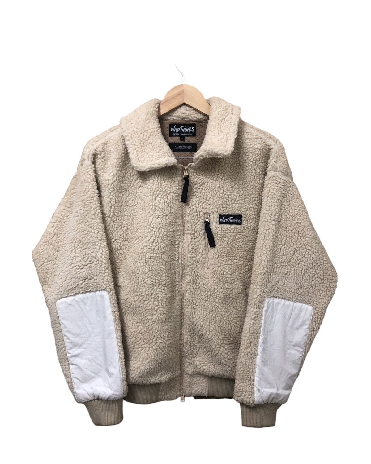 image of Vintage x Wild Things Deep Pile Fleece Winter Jackets Like Undercover in Cream, Men's (Size Medium)