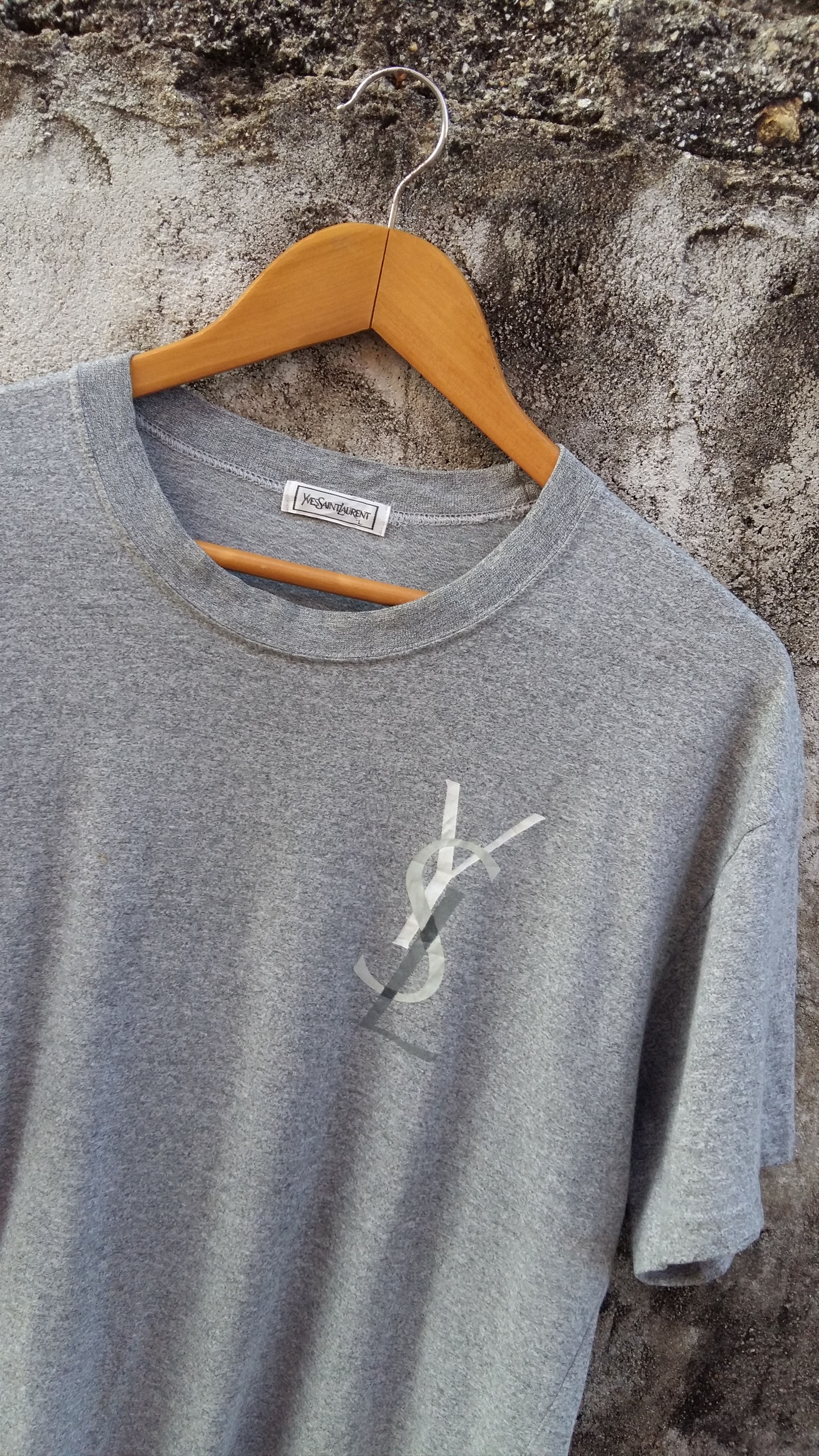 Vintage × Yves Saint Laurent Vintage YSL Yves Saint Laurent Big Logo Tshirt Size US L / EU 52-54 / 3 - 1 Thumbnail