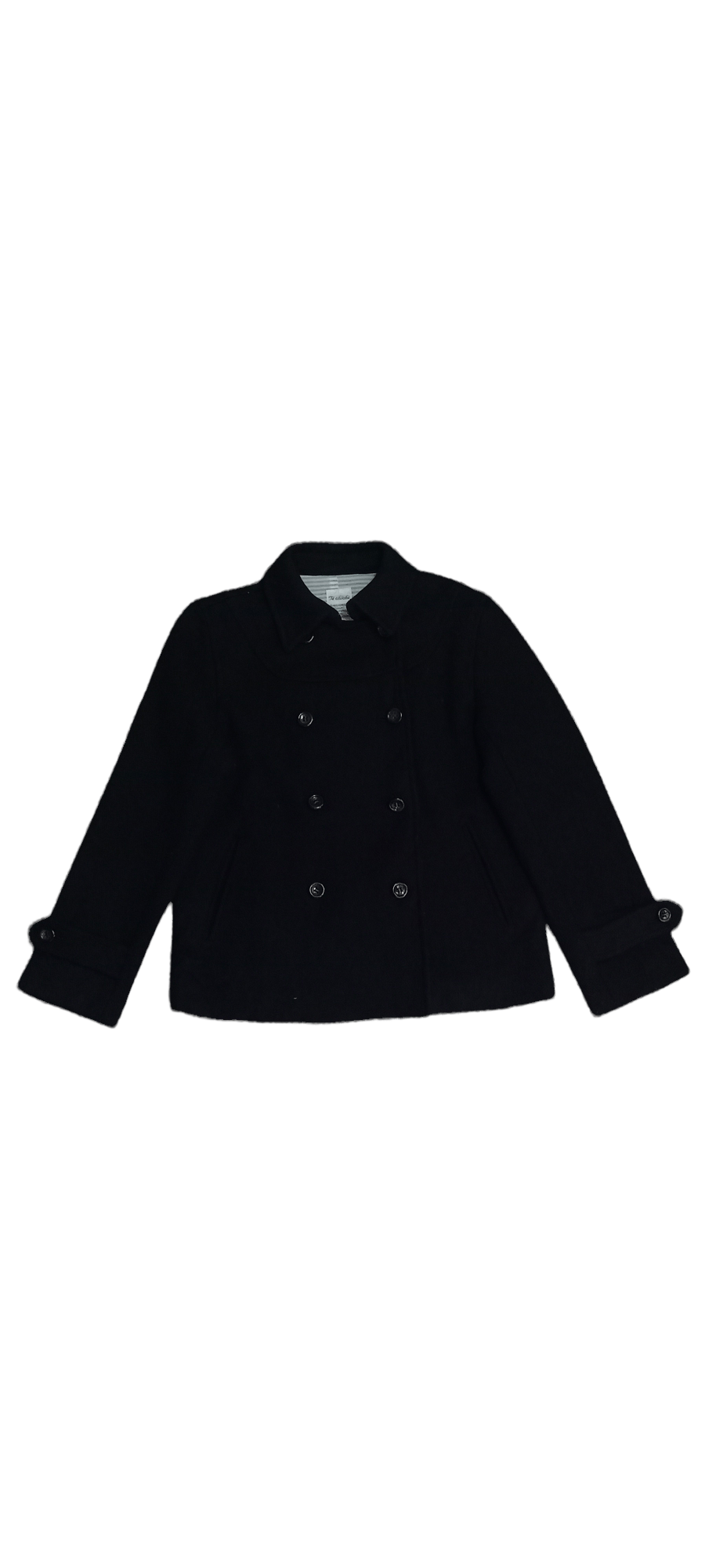 image of Designer Vintage Double Breast Wool Jacket in Black, Men's (Size Small)