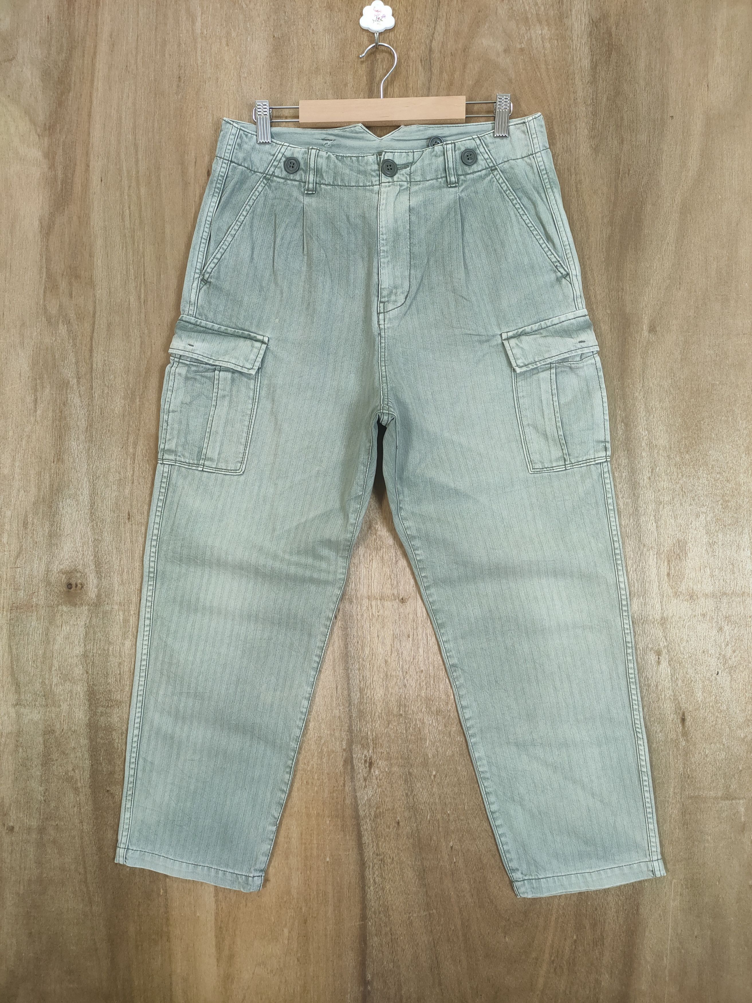 Japanese Brand VINTAGE JAPANESE FADED BAGGY CARGO PANTS Size US 30 / EU 46 - 1 Thumbnail