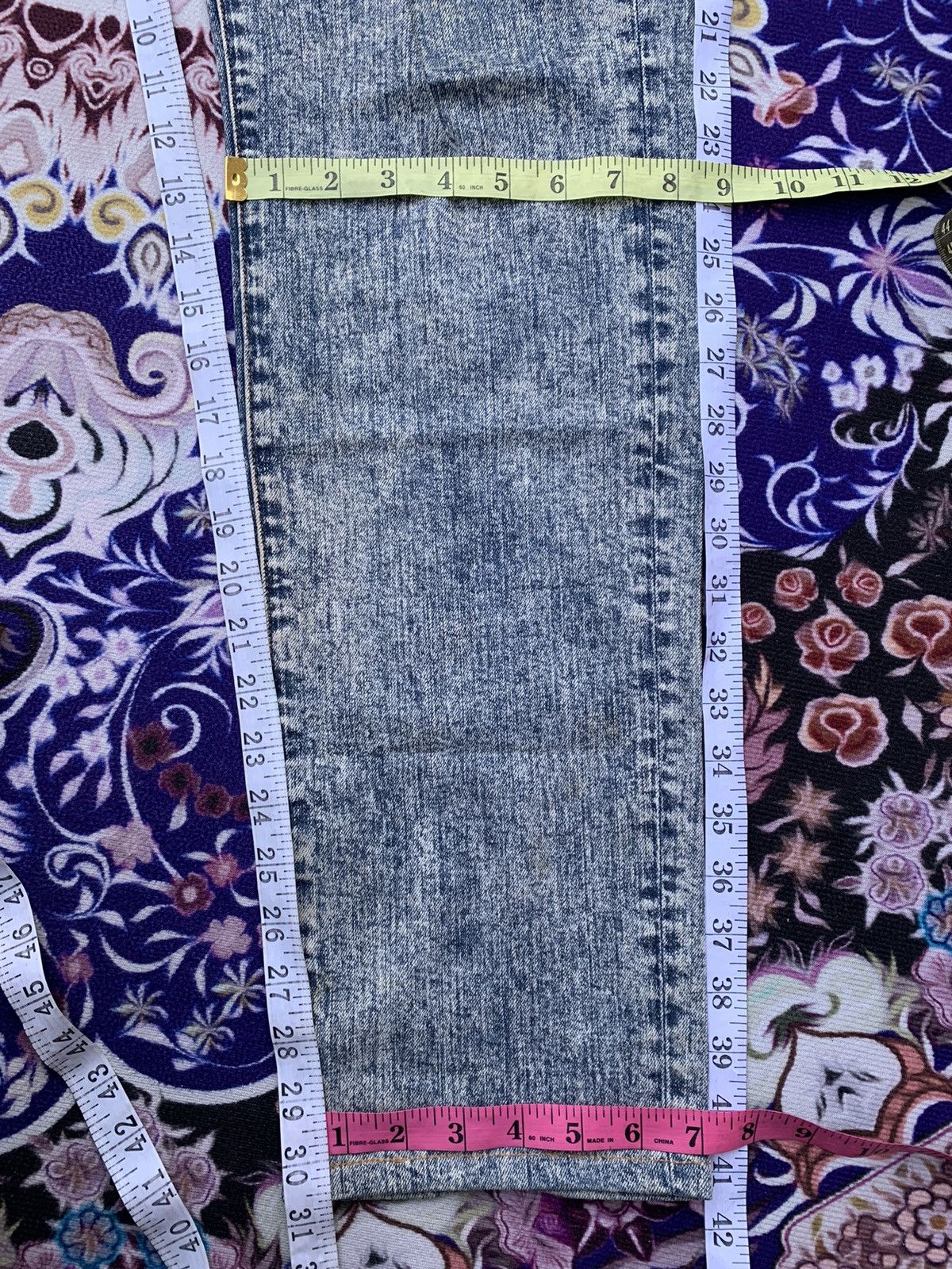 GU Gu Acid Wash Jeans Size US 35 - 10 Thumbnail