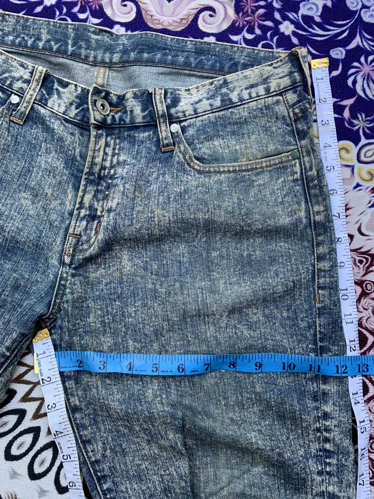 GU Gu Acid Wash Jeans Size US 35 - 9 Thumbnail