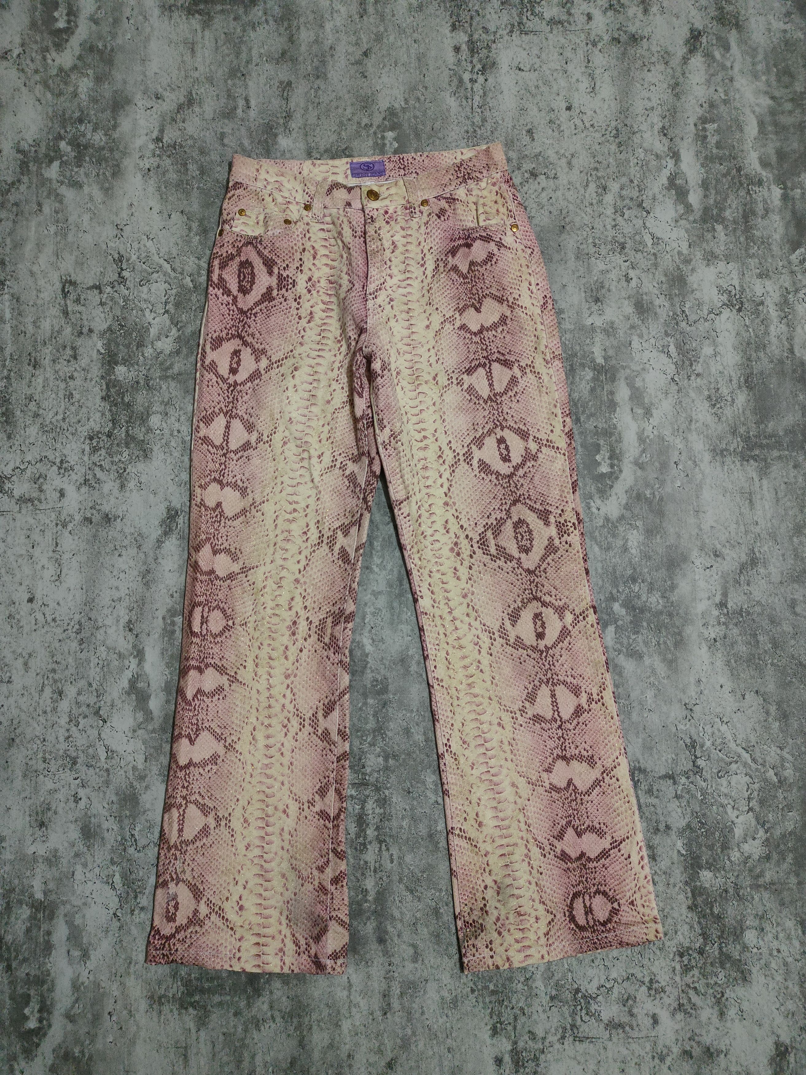 image of If Six Was Nine x Le Grande Bleu L G B Swish Jeans Snake Skin Design Pans in Print Snake (Size 28)