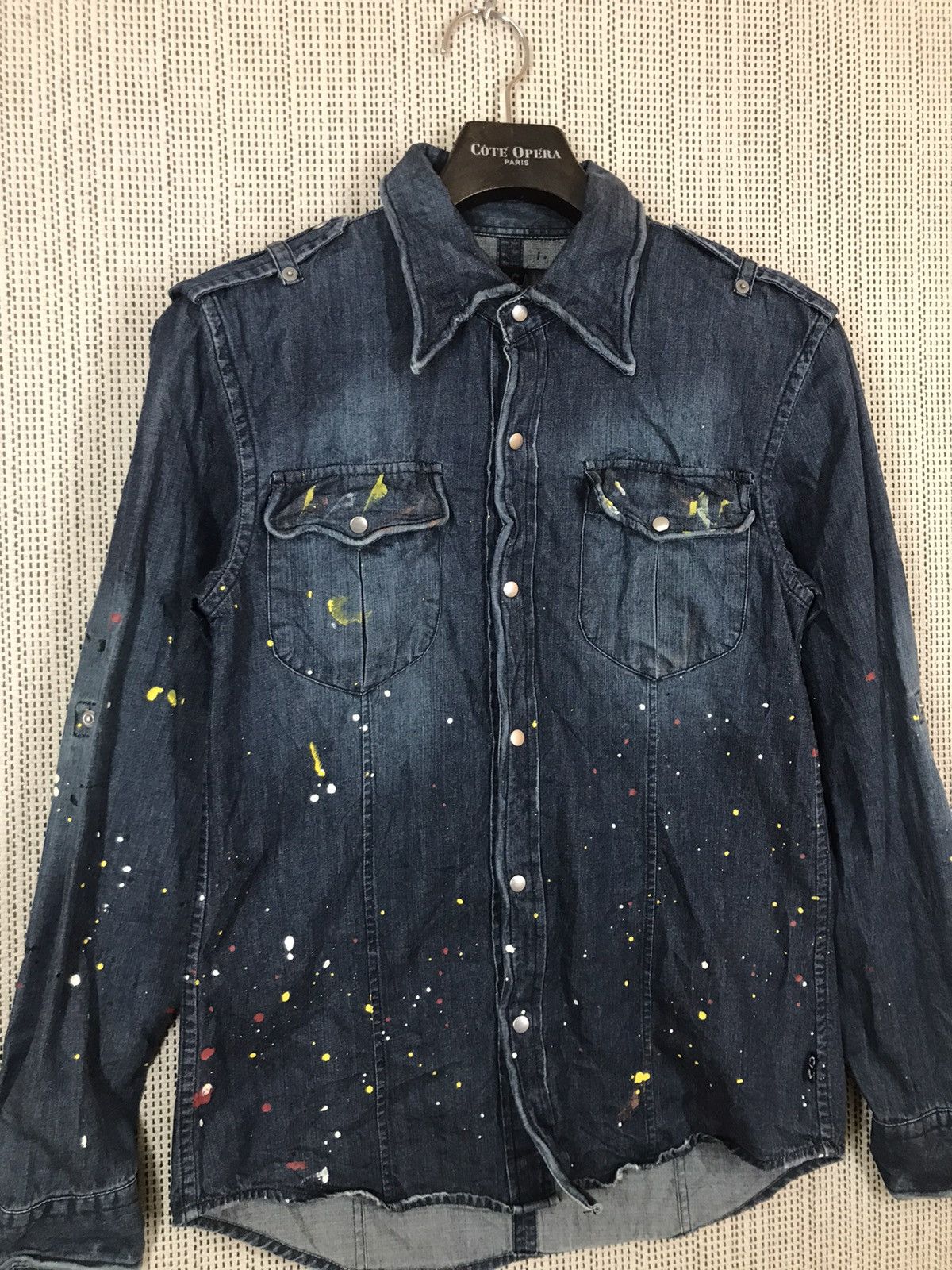 Japanese Brand × Morgan Homme ‼️MORGAN HOMME SHIRT BUTTON UPS COLOUR PAINTING‼️ Size US M / EU 48-50 / 2 - 2 Thumbnail