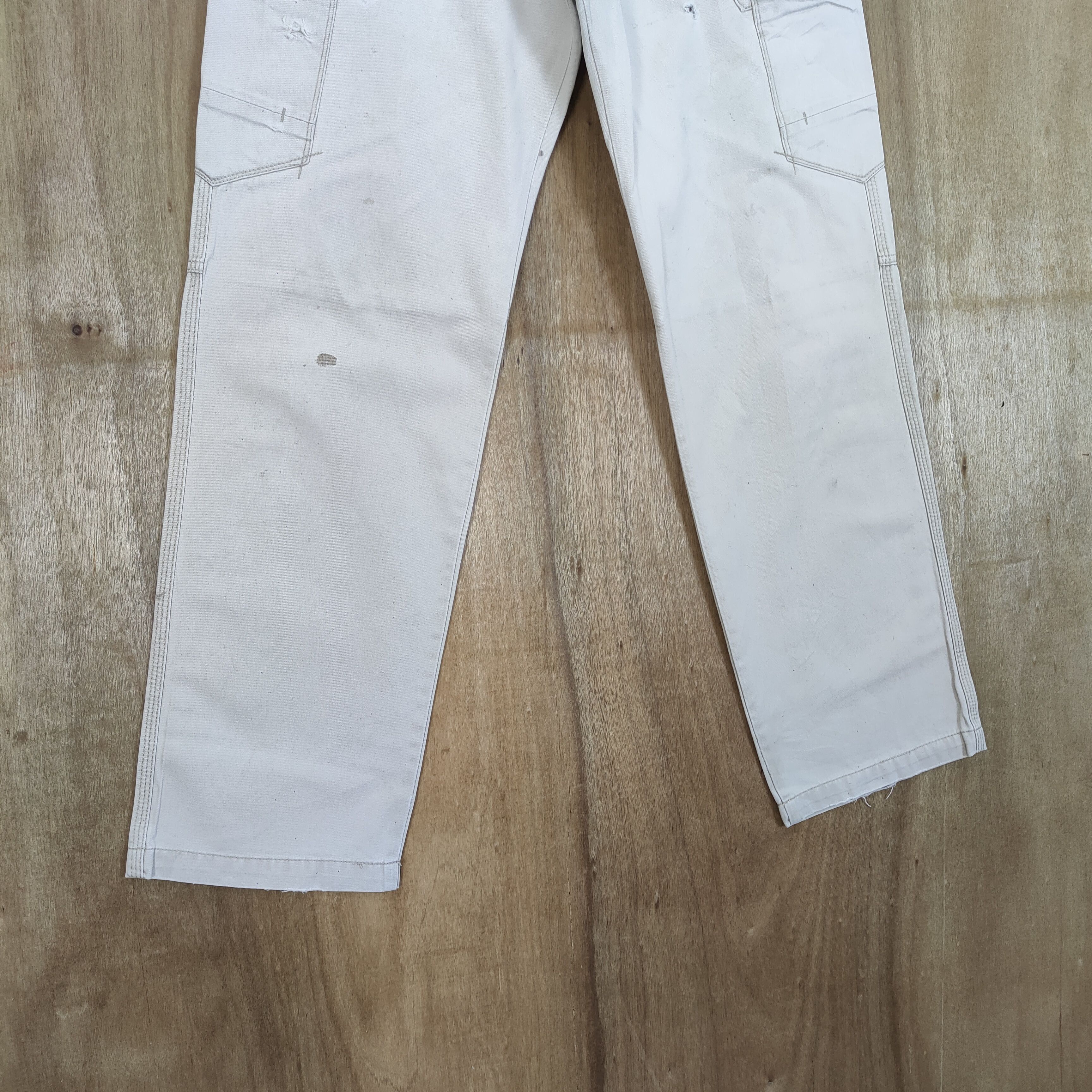 Japanese Brand VINTAGE EVENRIVER FADED WHITE YELLOW CARGO PANTS Size US 29 - 5 Thumbnail