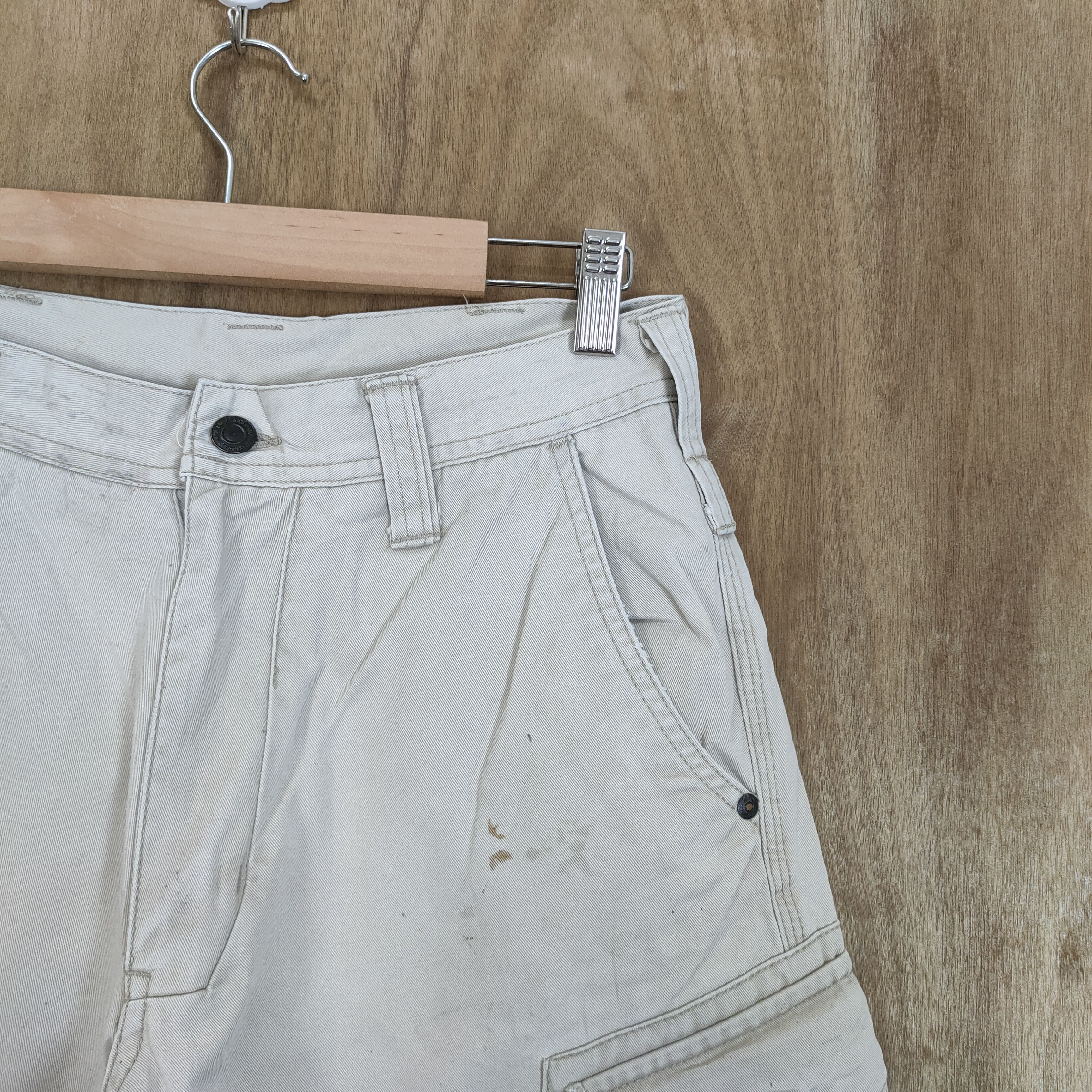 Japanese Brand VINTAGE EVENRIVER FADED WHITE YELLOW CARGO PANTS Size US 29 - 6 Thumbnail