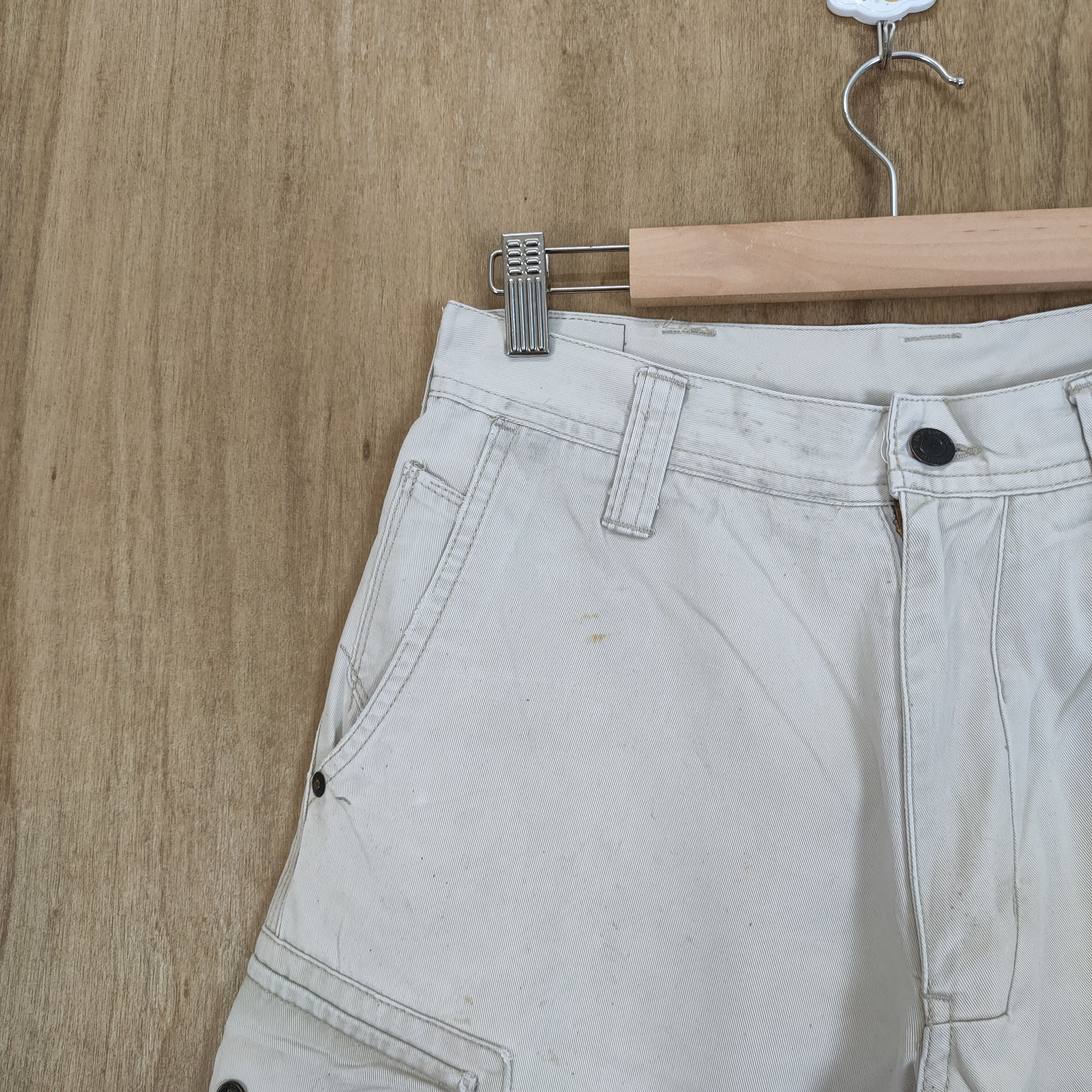 Japanese Brand VINTAGE EVENRIVER FADED WHITE YELLOW CARGO PANTS Size US 29 - 7 Thumbnail